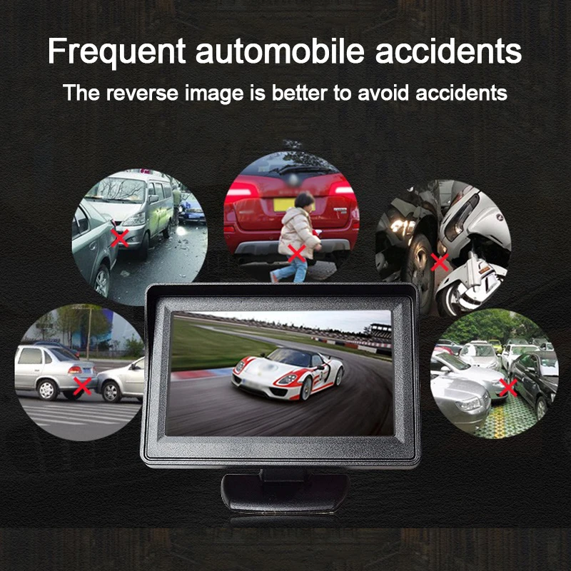 4,3-Zoll-Fahrzeugbildschirm, optionale Rückfahrkamera für Fahrzeuge, hochauflösendes Rückfahrbildsystem Image