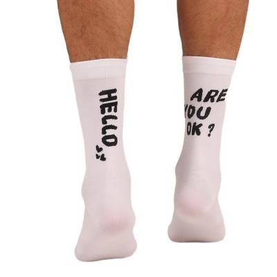 Socks Cycling Socks Bike Socks Sports Socks Athletic Socks Camping / Hiking Hiking Outdoor Exercise Bike / Cycling High Elasticity Comfortable Breathable 1 Pair Letter Number Nylon Spandex Black