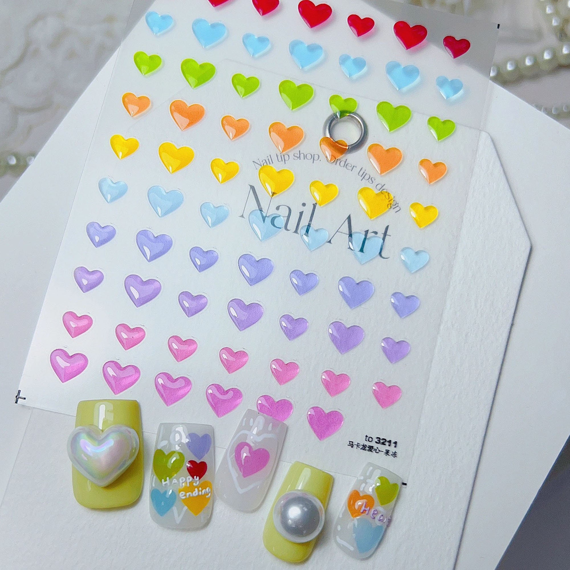 Adesivi per unghie a forma di cuore e stella in stile gelatina, decalcomanie per unghie, ciondoli per unghie a forma di stella, ciondoli per unghie a