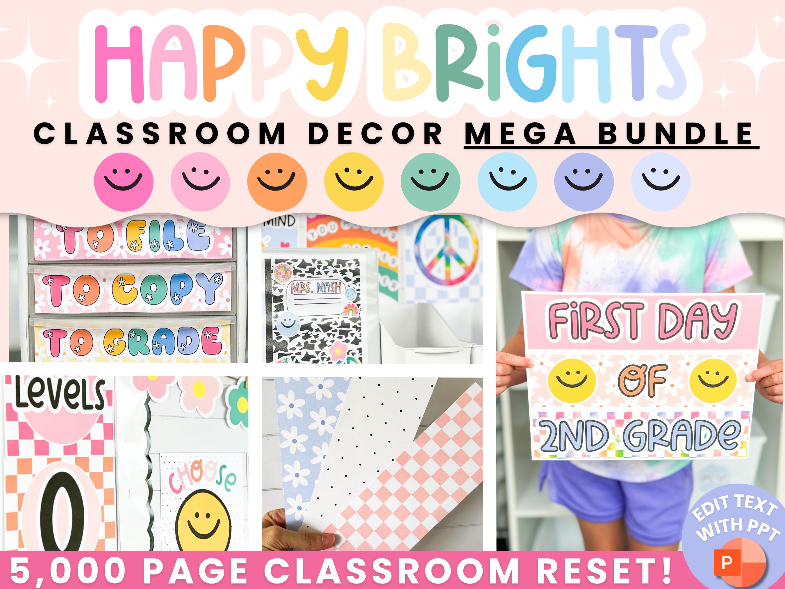 Pacchetto decorazioni luminose per l'aula / Decorazioni retrò per l'aula / Decorazioni alla moda per l'aula / Mega pacchetto decorazioni per l'aula!