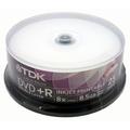 Tub of 25 TDK DVD+R Doube-Layer DL 8.5GB Inkjet Printable Full Face White Top 25 pack spindle cake tub (Ritek S04-66) (EAN 4902030324568)