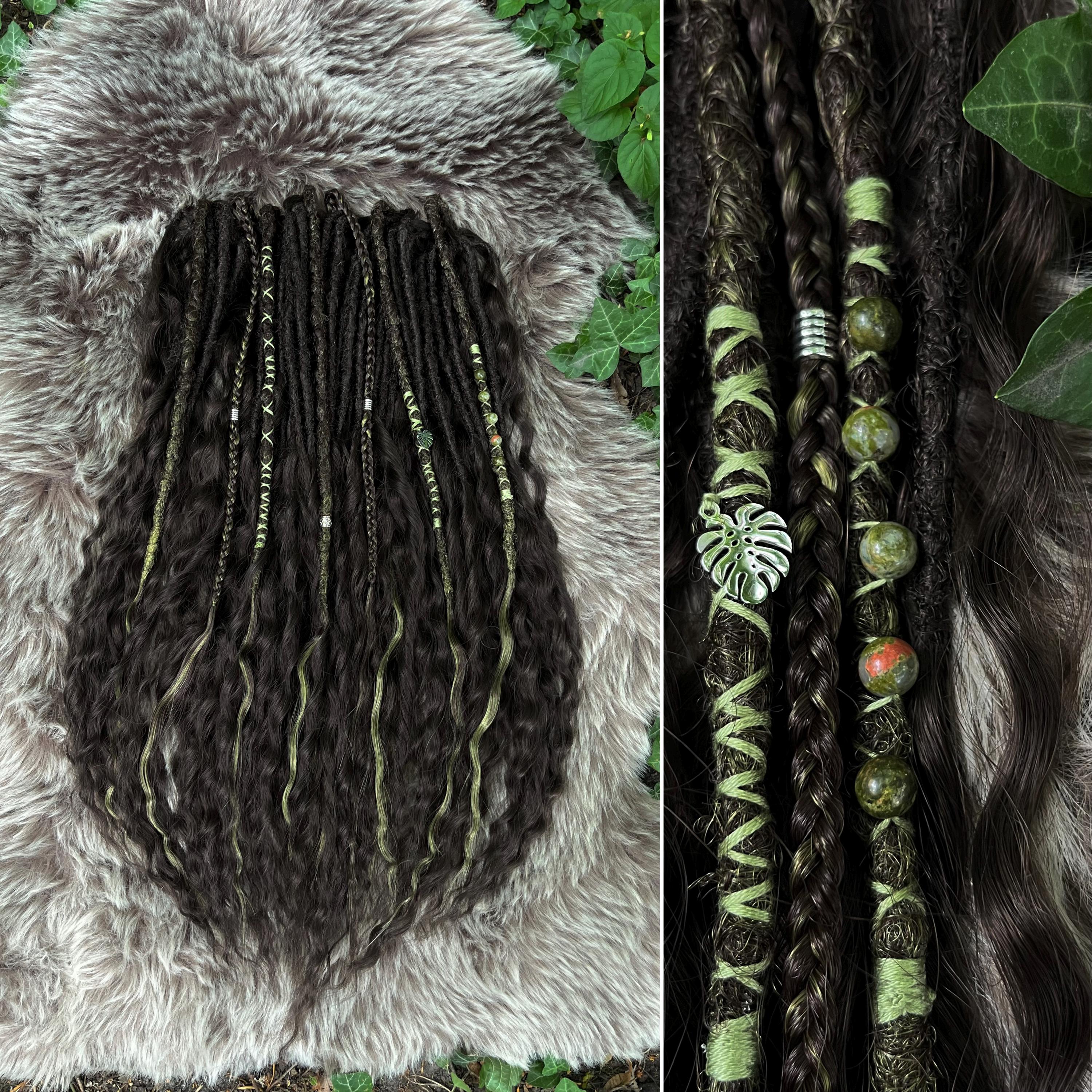 Dreads ondulati sintetici all'uncinetto, extension per dread ondulati Boho, extension per dreadlocks, dread sintetici, extension per dread ricci casta