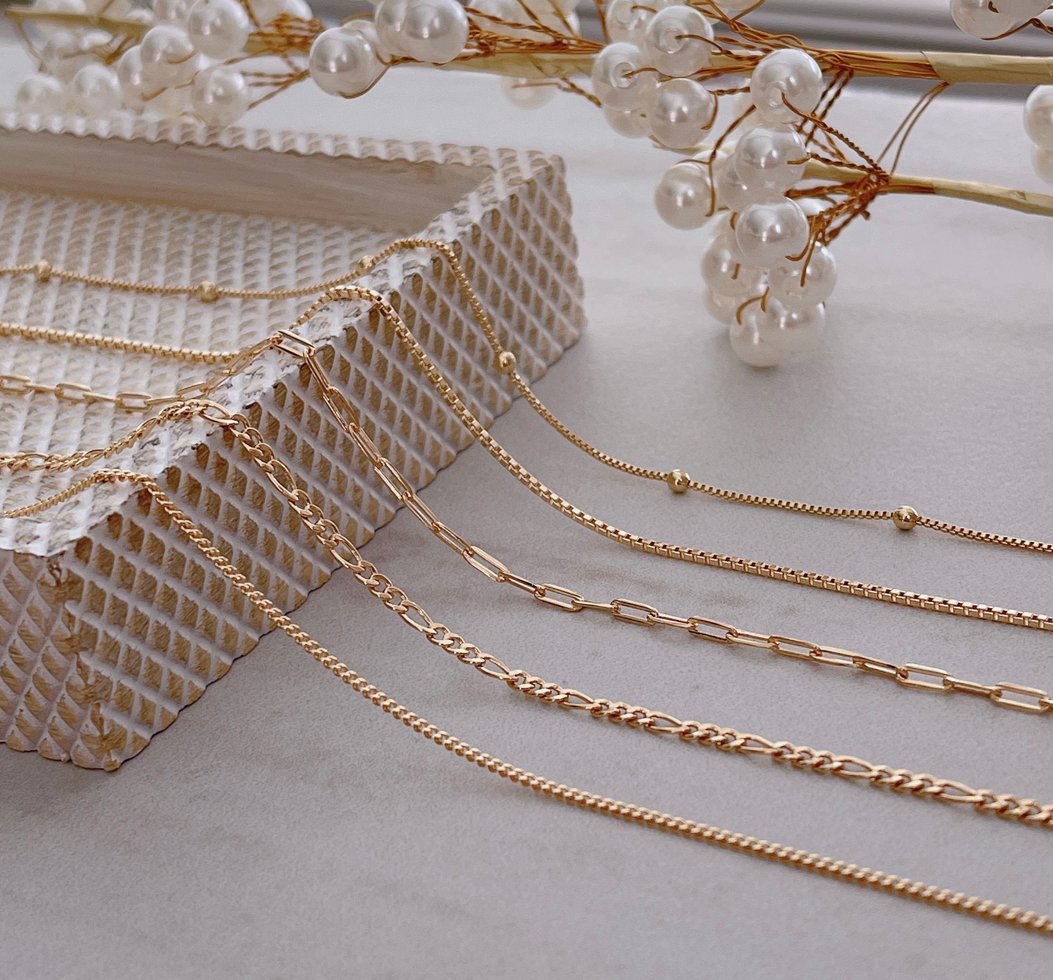 Collana a catena riempita in oro 18k, collana a catena delicata, collana a catena singola, collana a catena in oro, collana a catena minimalista, ipoa