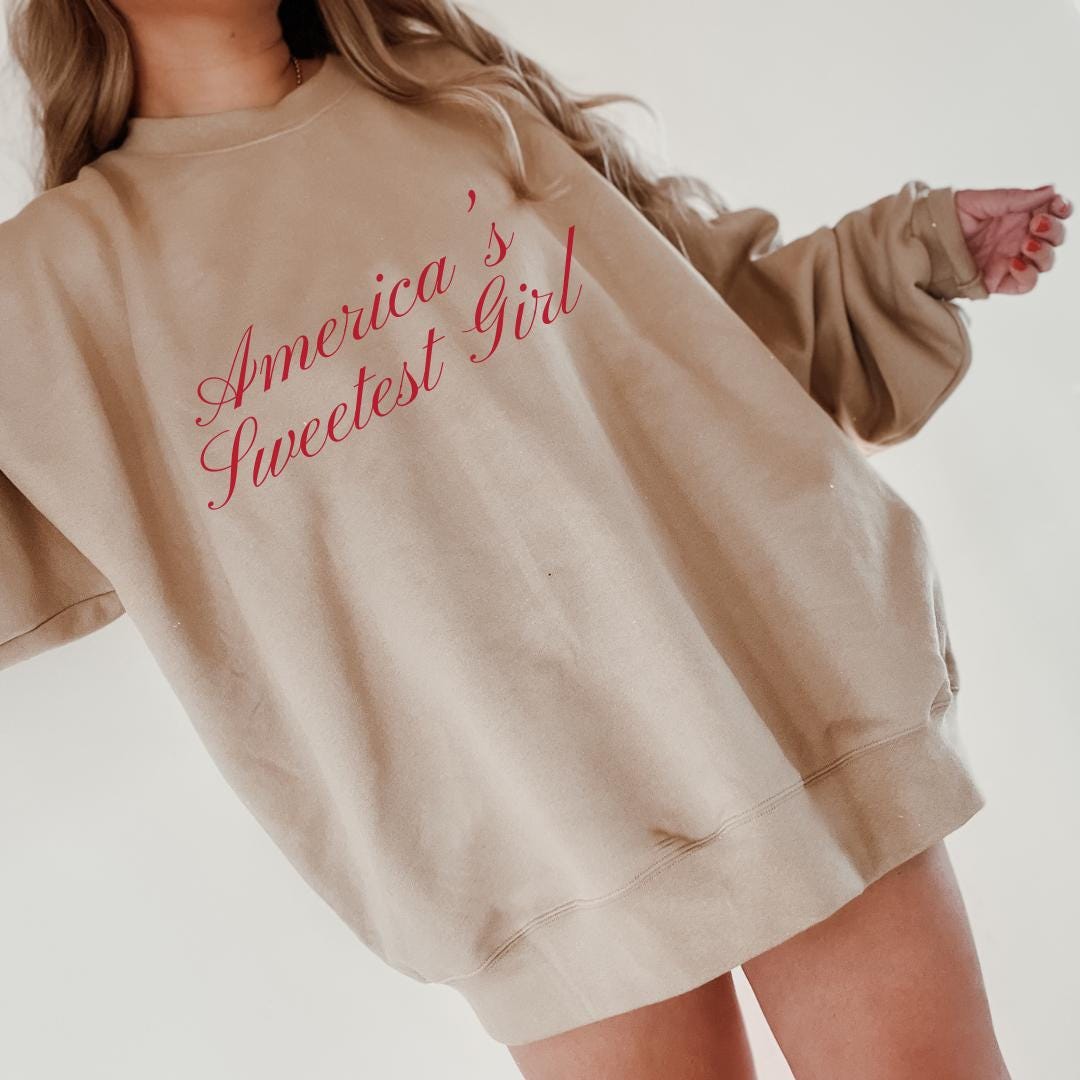 "Felpa con cappuccio con tema \"America's Sweetest Girl\", felpa con cappuccio con tema \"USA\", divertente felpa con cappuccio con tema \"4 luglio\", regalo"