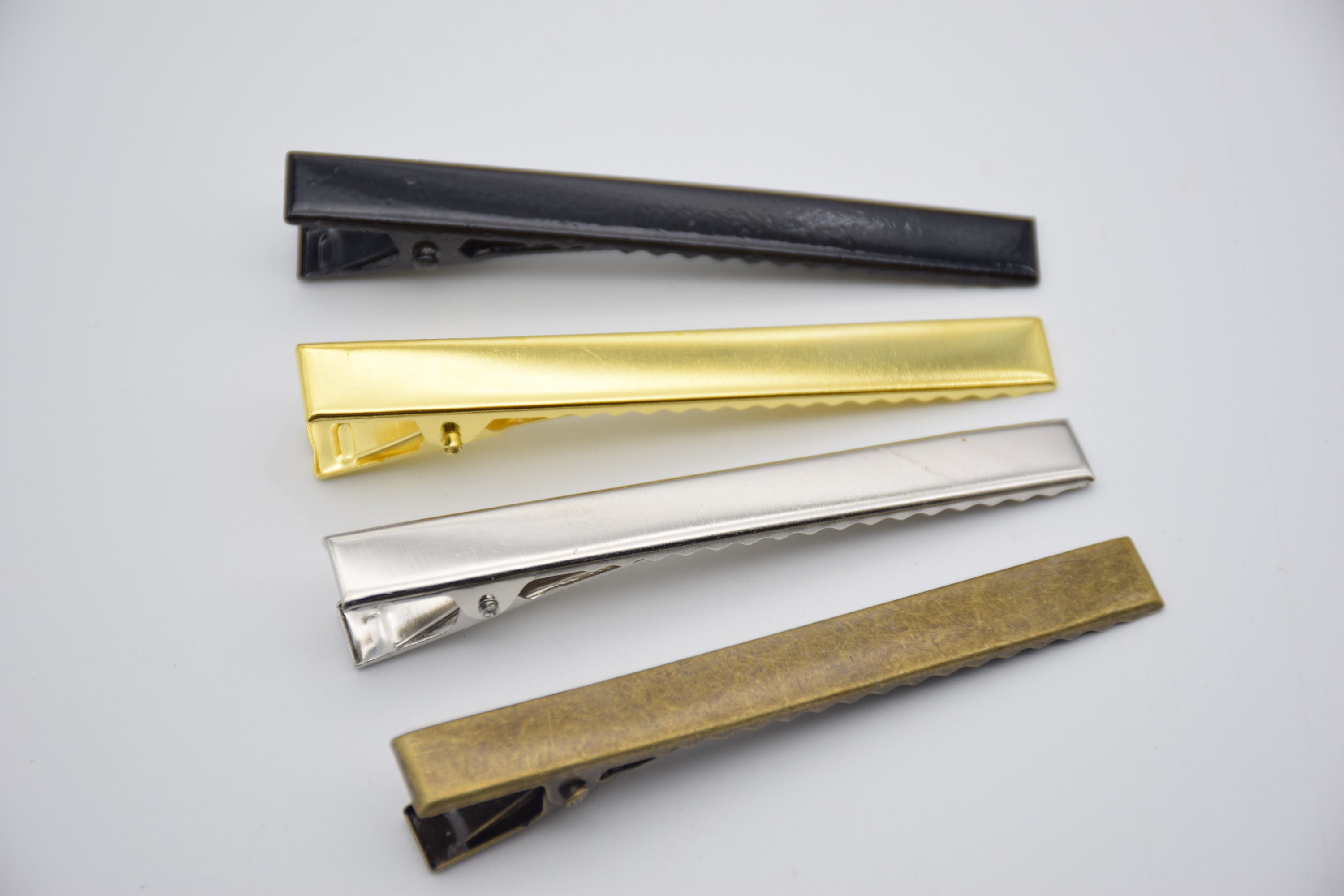 20 fermagli a coccodrillo in metallo, mollette a coccodrillo, fermagli per capelli, fermagli a coccodrillo con denti, fermagli per capelli vuoti, acce