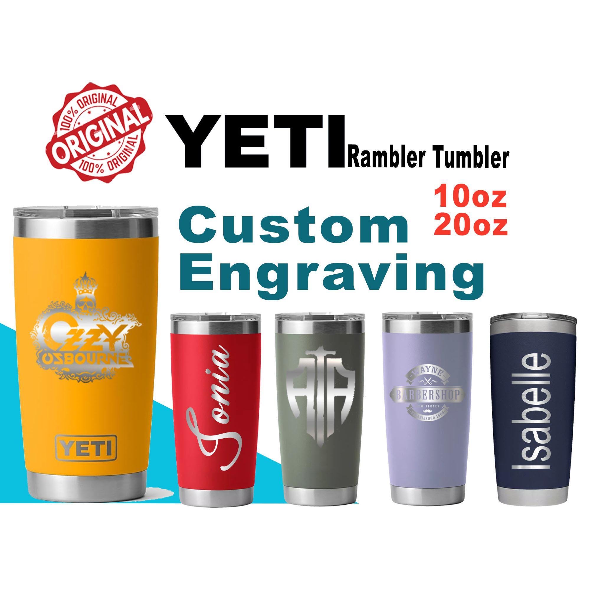 Bicchiere termico YETI Rambler da 10 oz e 20 oz / Bicchiere termico personalizzato in acciaio inossidabile, tazza personalizzata con incisione laser p