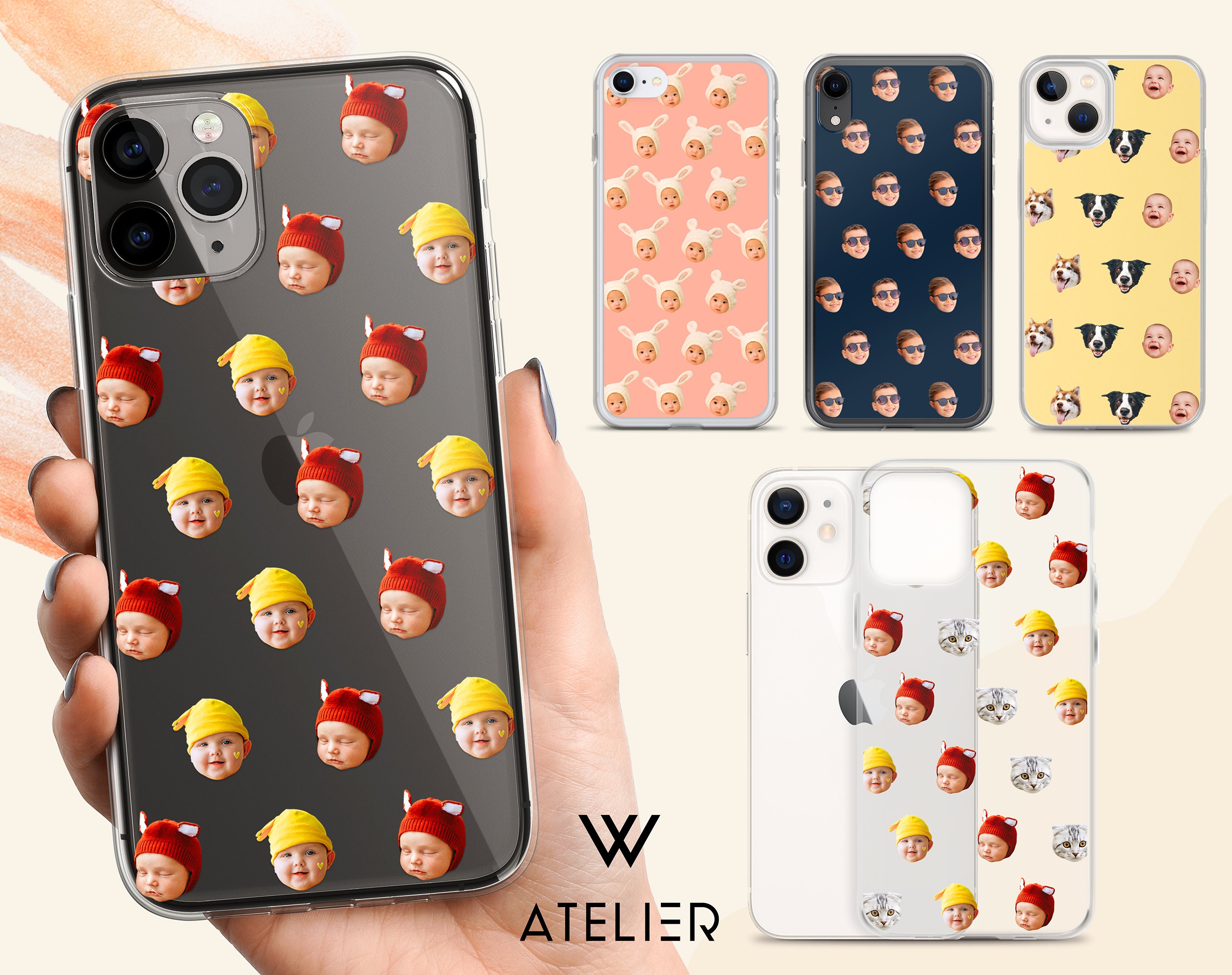 CUSTODIA PER TELEFONO PERSONALIZZATA - custodia per telefono con volto - custodia per telefono con foto - custodia per telefono con volti - custodia p