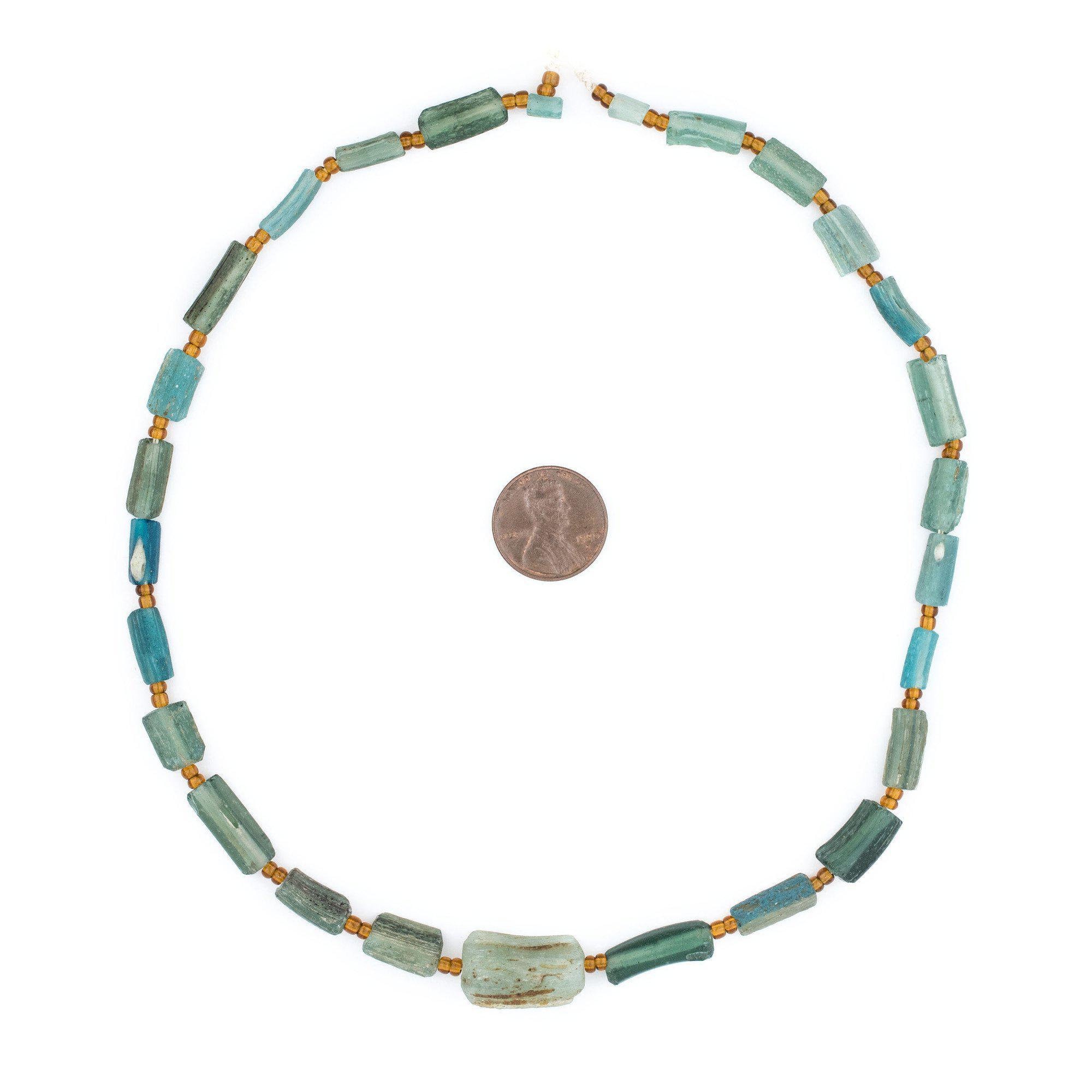25 perline di vetro romano verde per braccialetti: perline di vetro romano, vetro romano misto, vetro romano antico, perline di vetro etnico per bracc