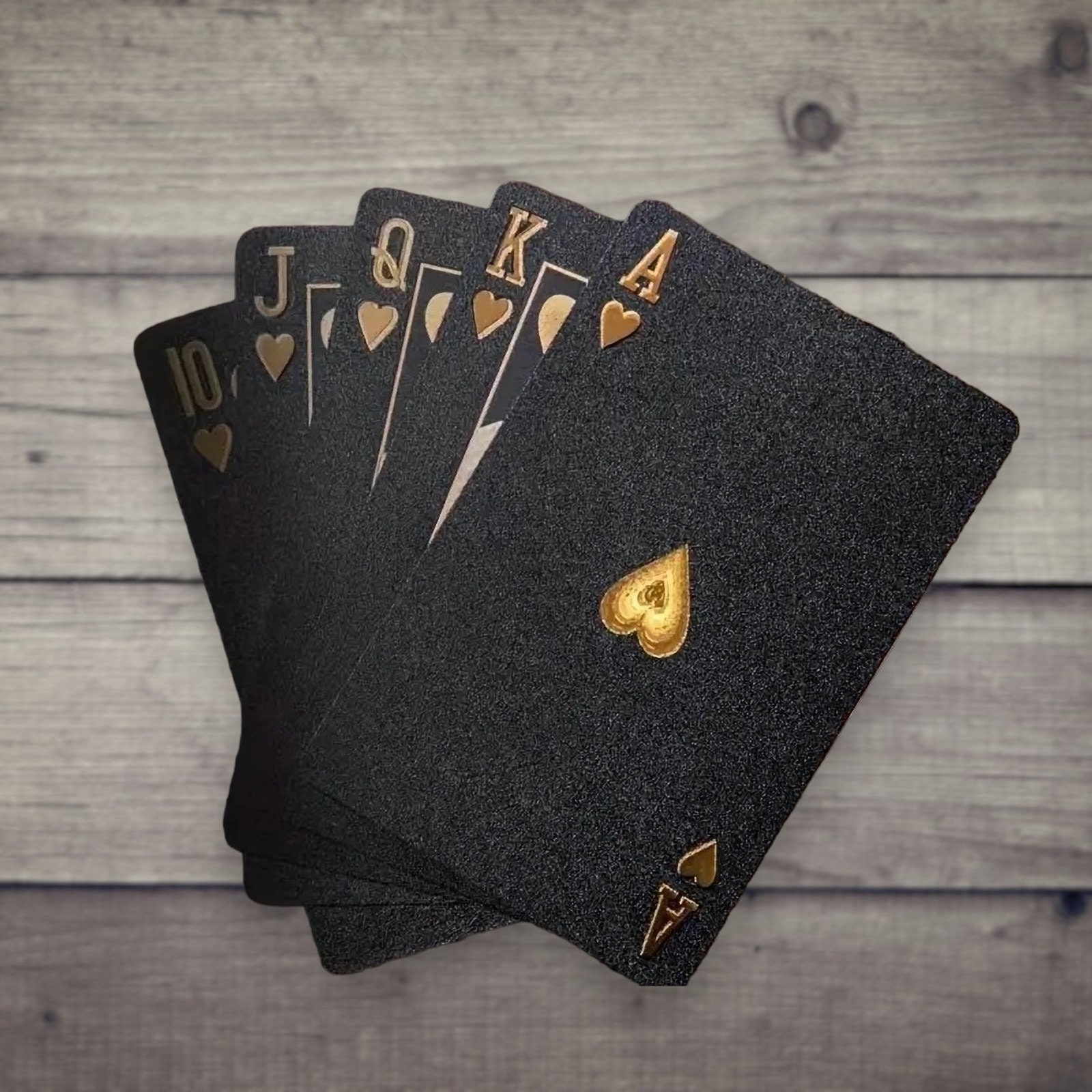 Carte da gioco impermeabili Diamond Black, carte da poker, carte da gioco magiche, mazzo di carte / Nero Oro Argento