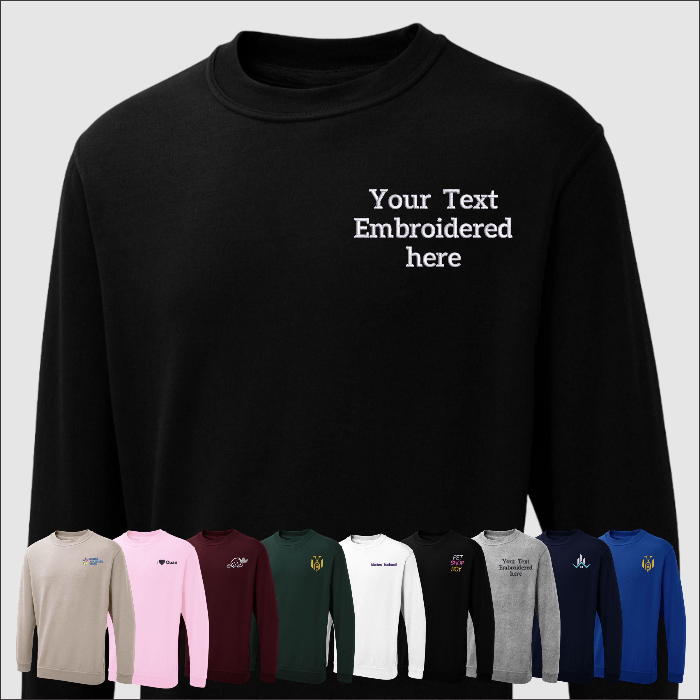 Felpa ricamata personalizzata, maglioni con logo e testo personalizzati, maglione con ricamo TESTO/LOGO, regali per la festa della mamma, regali per l