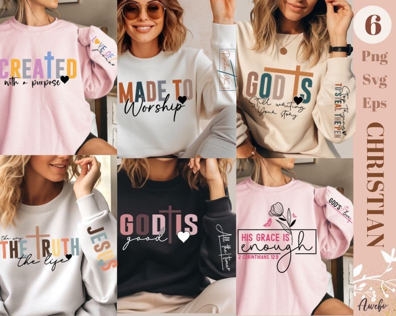 Pacchetto Boho Christian Svg Png, Svg religioso, Design felpa manica Svg, Versetto della Bibbia Svg, Salmo Svg, Gesù Svg, Dio Svg, Fede Svg, Png