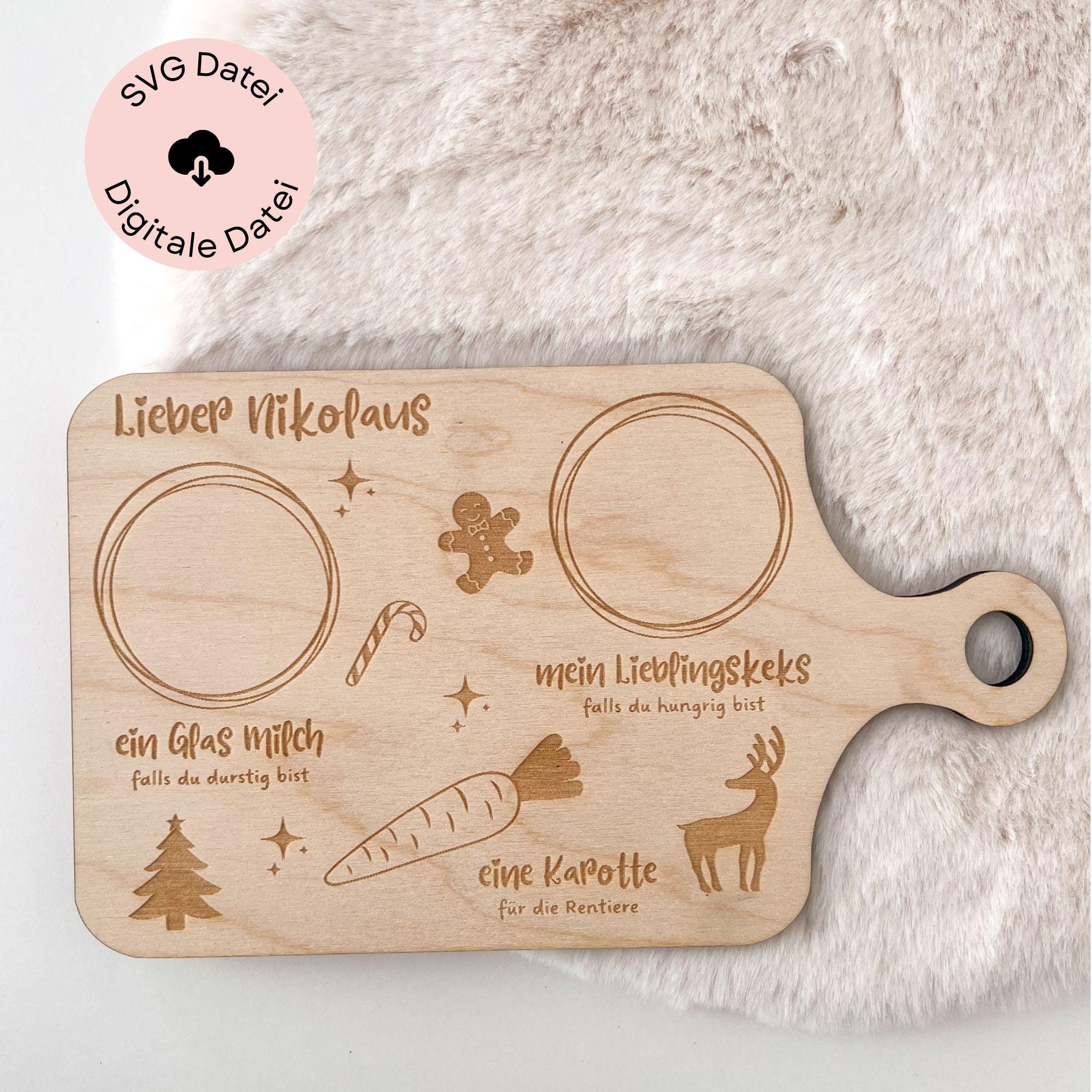 Taglio laser SVG, piatto di Babbo Natale SVG, Natale, tavola di Babbo Natale, piatto di Babbo Natale in formato SVG, tavola di Babbo Natale, file SVG