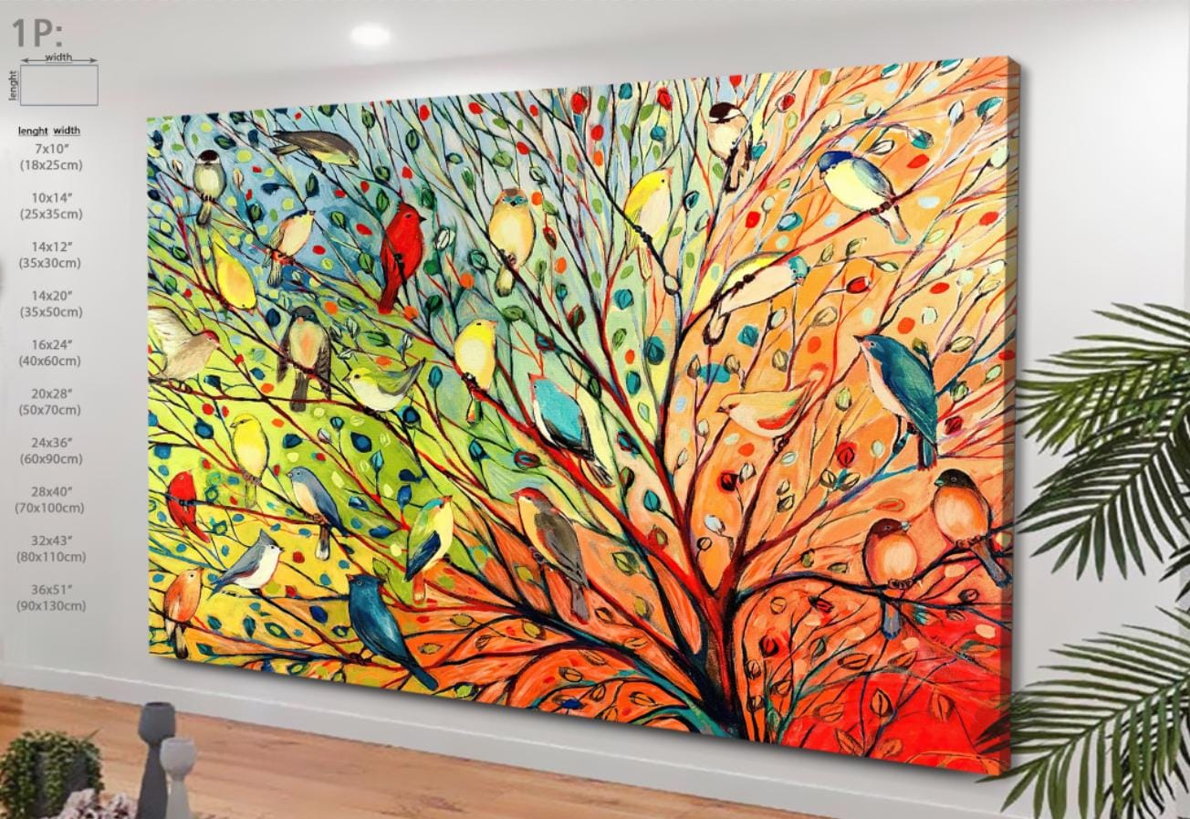 27 Stampe d'arte di uccelli, stampe su tela di uccelli, stampe da parete colorate, stampe di uccelli colorati, tele di animali, opere d'arte di Jennif