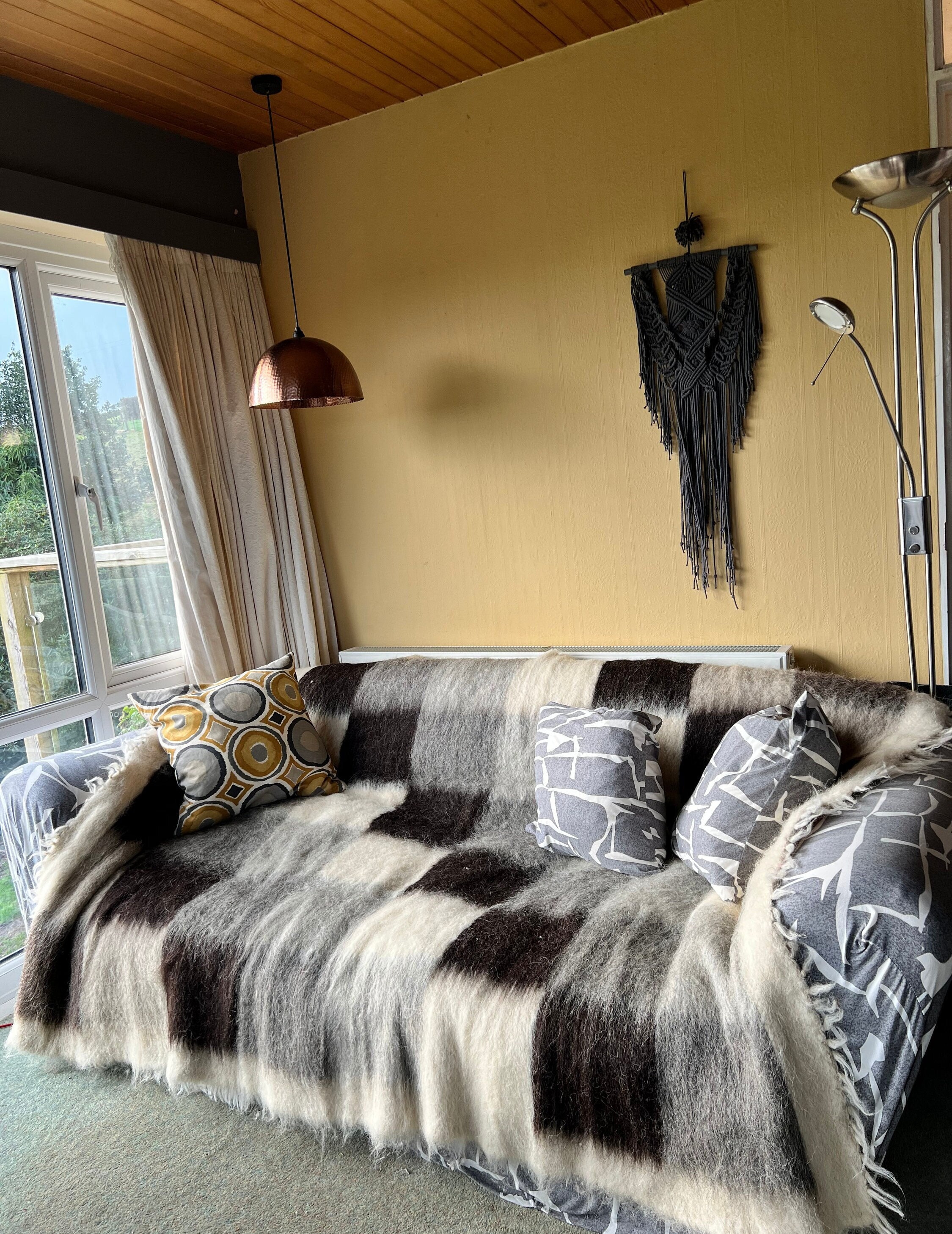 Coperta di lana, coperta a quadri, coperta per divano, coperta fatta a mano, coperta tessuta, coperta tessuta a mano, coperta da campeggio, coperta da