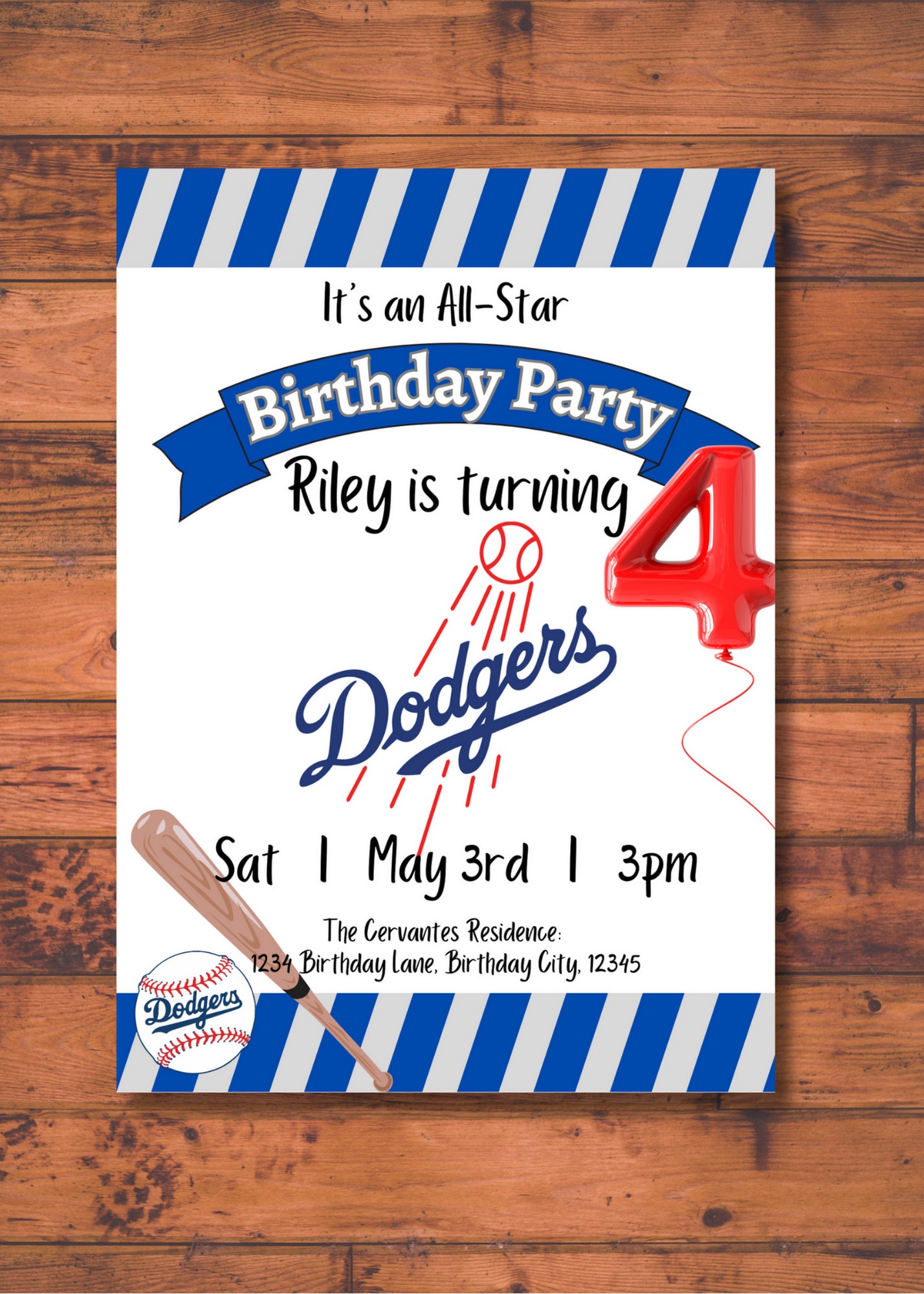 Invito di compleanno a tema Dodgers, invito di compleanno, invito di compleanno personalizzato Dodgers, invito di compleanno, invito personalizzato, i