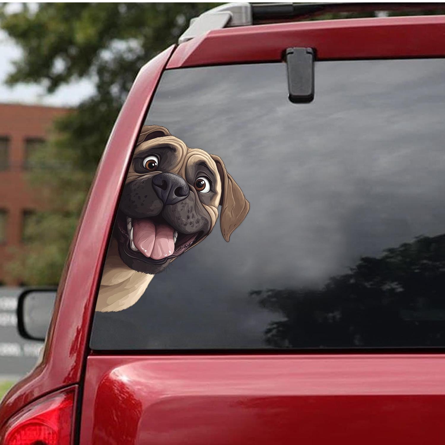 Adesivo per auto con cane mastino inglese, regali per amanti dei cani, adesivo per auto con cane mastino inglese, adesivi per finestrini auto, adesivi