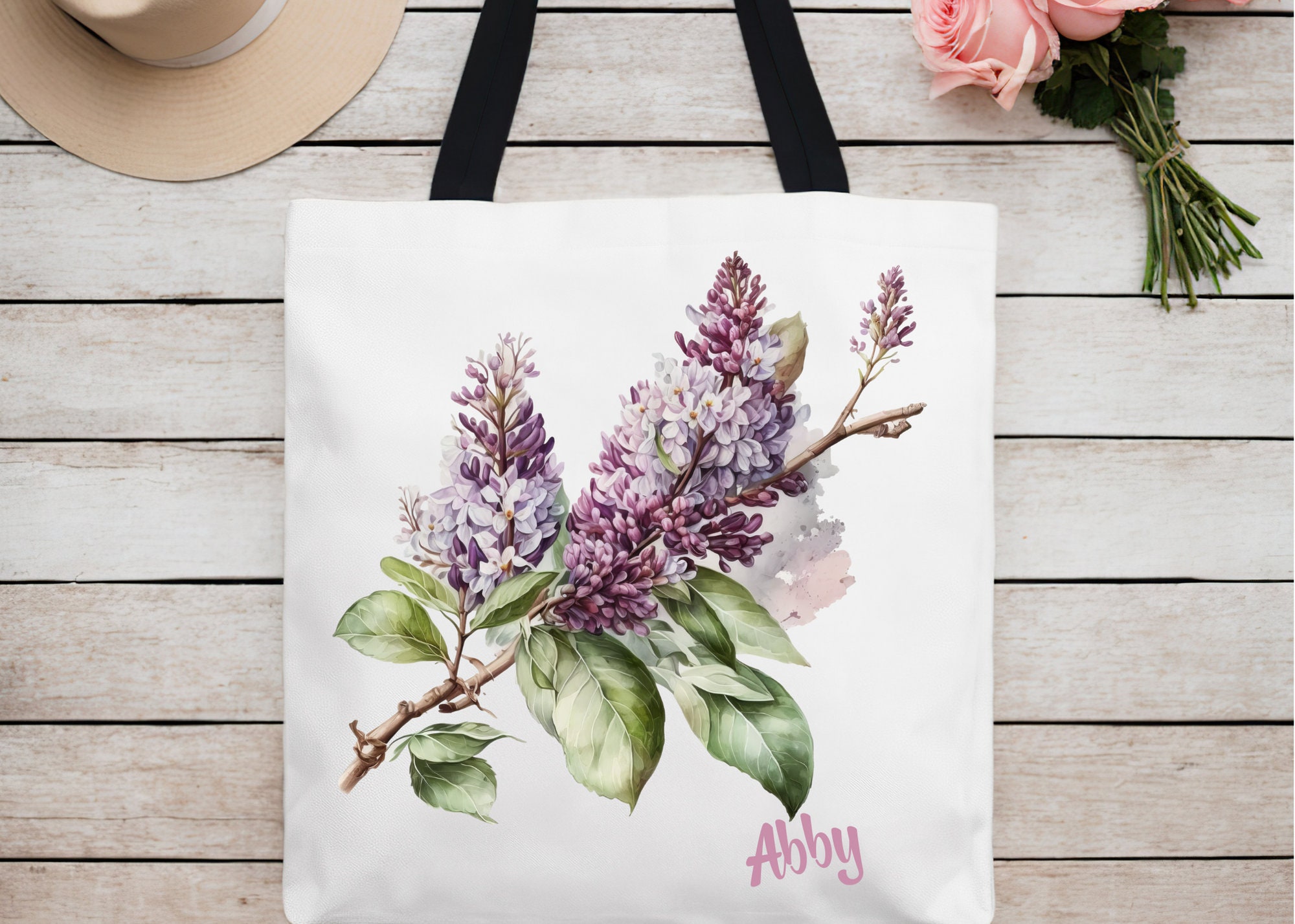 Borsa tote lilla personalizzata, borsa tote personalizzata, borsa da spiaggia, borsa shopping regalo per lei, borsa tote personalizzata, borsa tote fl
