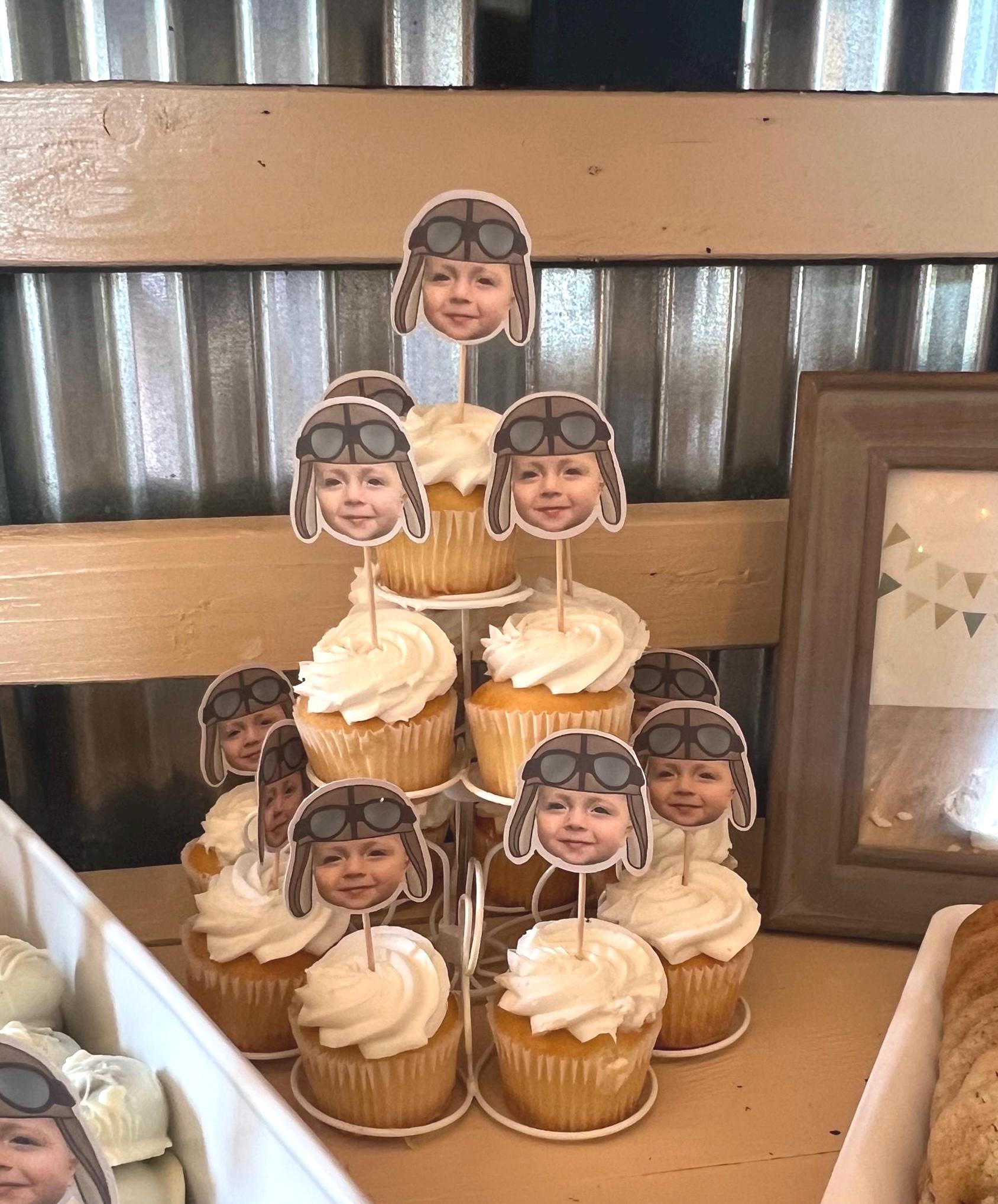 "Decorazioni personalizzate per cupcake, decorazioni per cupcake \"Il tempo vola\", decorazioni per cupcake di compleanno, decorazioni per cupcake a form"