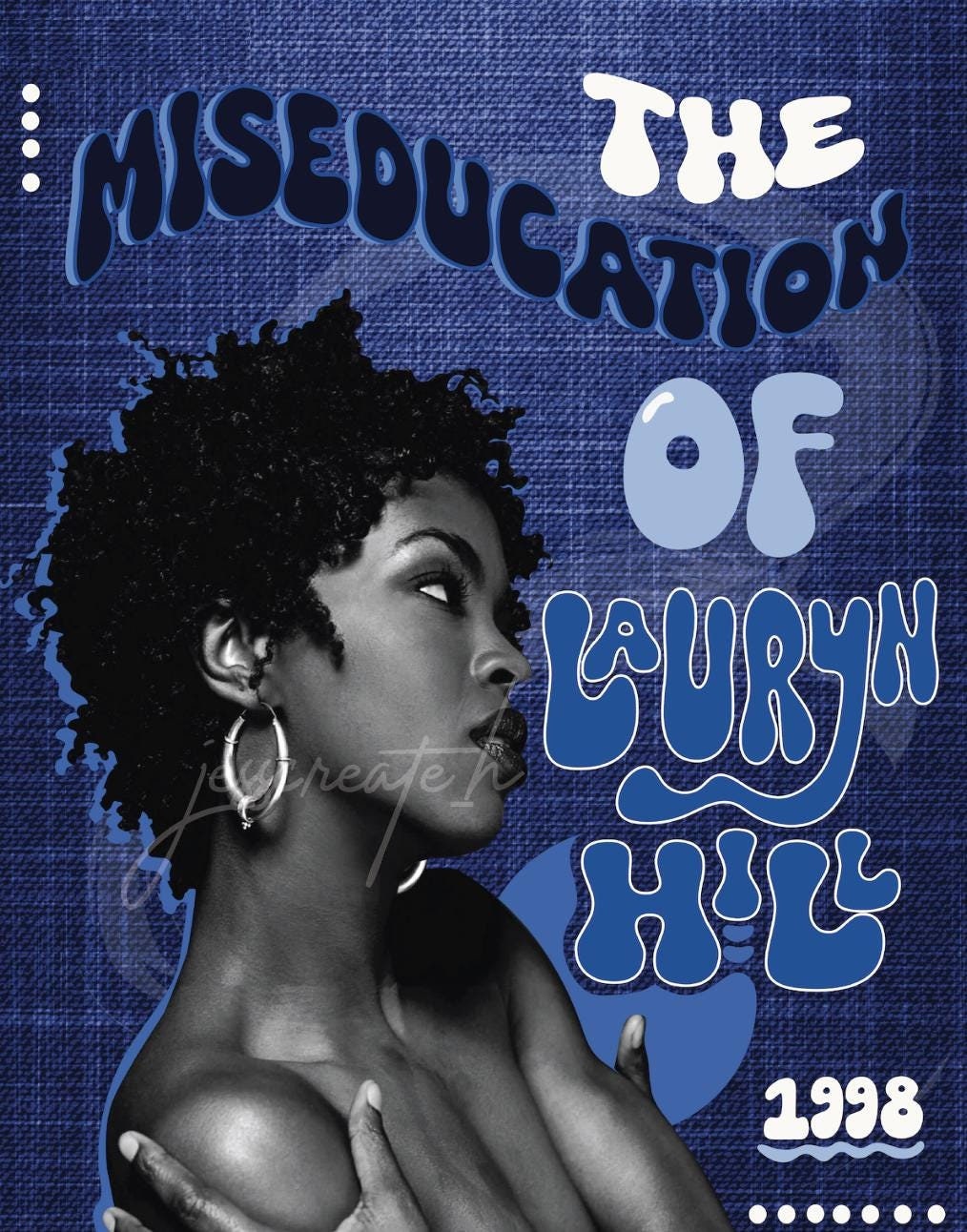 Poster R&B di Lauryn Hill, stampa artistica digitale, arte murale musicale, tipografia