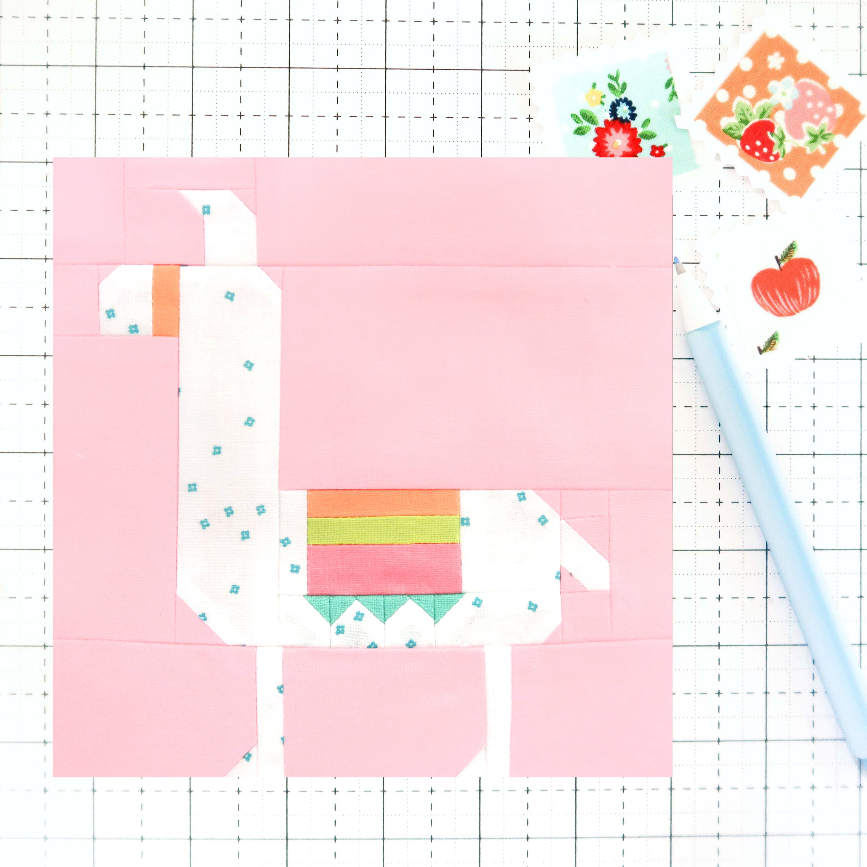 Modello PDF Boho Llama Animal Quilt Block - Include istruzioni per blocchi finiti da 6 pollici, 12 pollici, 18 pollici e 24 pollici