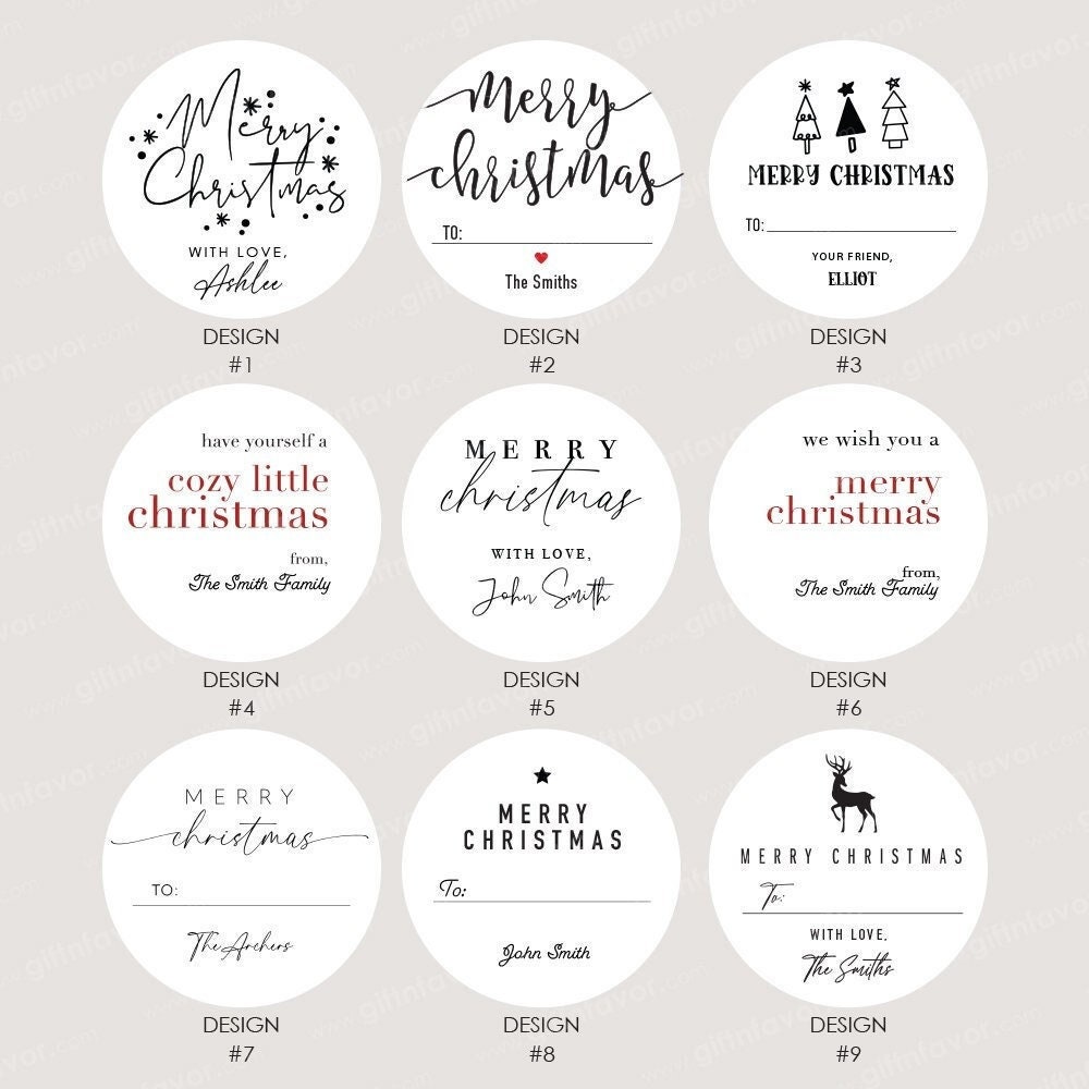 Adesivi regalo di Natale, adesivi regalo di Natale personalizzati, etichetta Buon Natale, adesivi di Natale, etichette per confezioni regalo di Natale