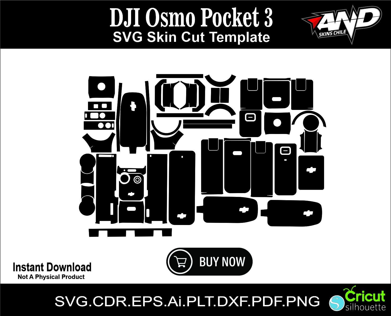 dji osmo pocket 3 skin modello vettoriale skin layout skin fustelle file svg skin Cricut Silhouette Eps ai Taglio dji osmo pocket 3 file di taglio