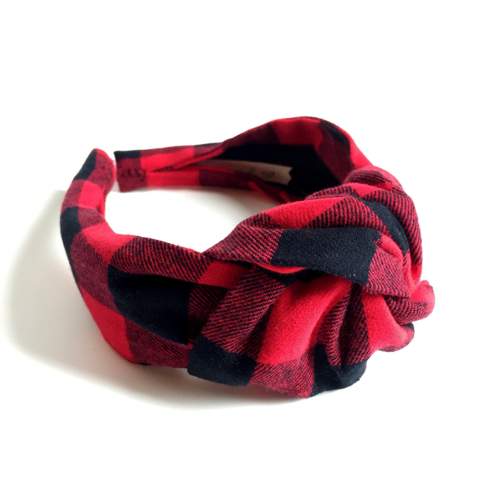 Fascia per capelli con nodo a quadri Buffalo, stile vintage anni '40, accessori per capelli, fascia per capelli annodata antiscivolo, per donna, stile