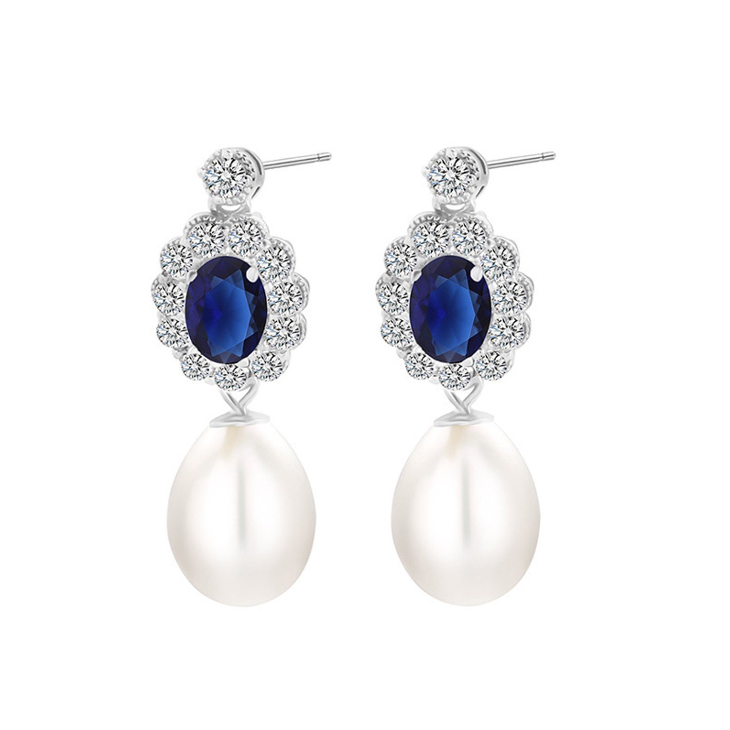 1 paio di montature per orecchini in argento sterling 925 massiccio per perle o gemme, montature per orecchini a perno vintage, forniture all'ingrosso