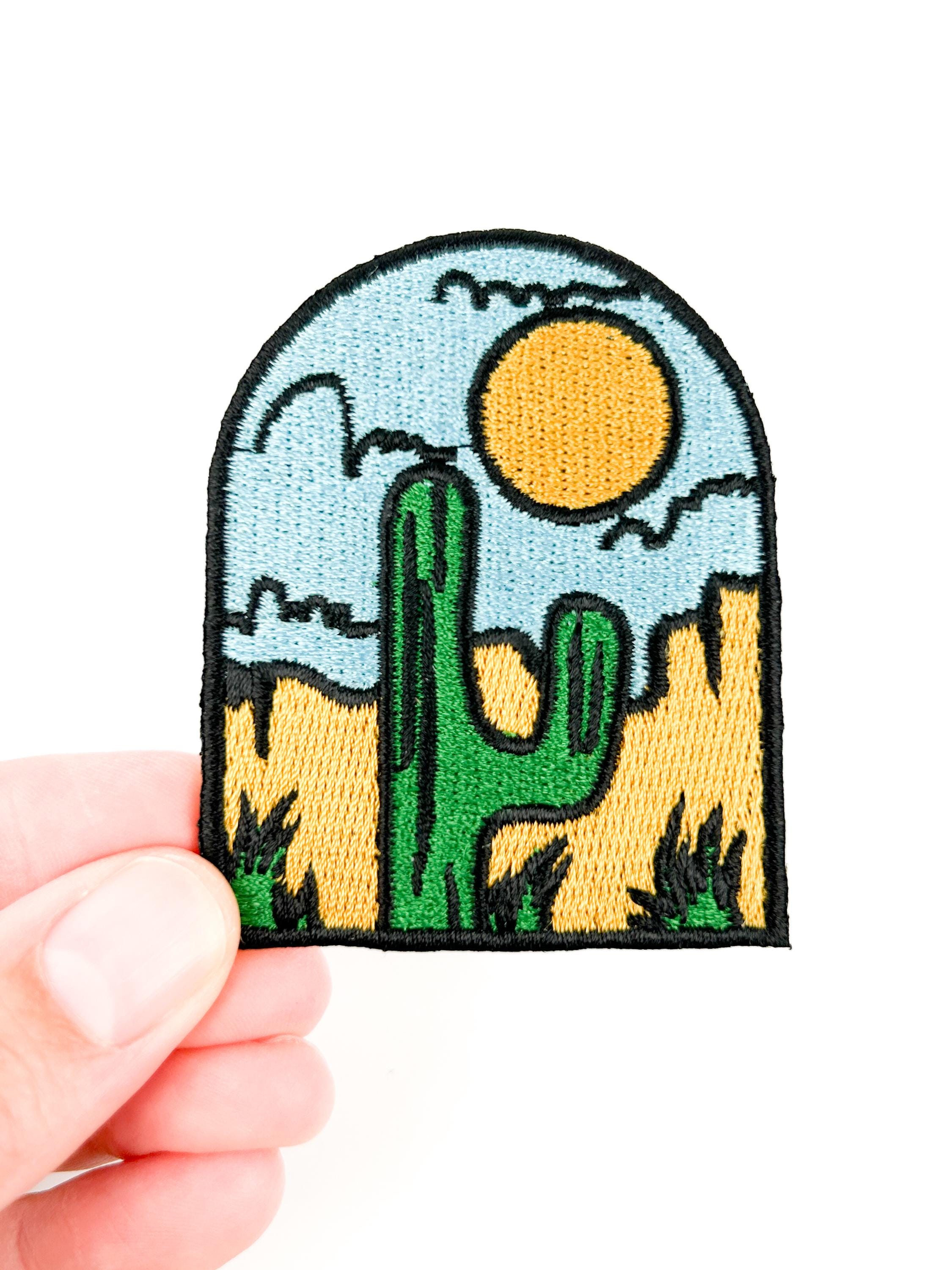 Toppa di cactus, toppa del parco nazionale Saguaro, toppa stirabile, toppa ricamata, toppa per cappello, toppa per abbigliamento, toppa natura, toppa