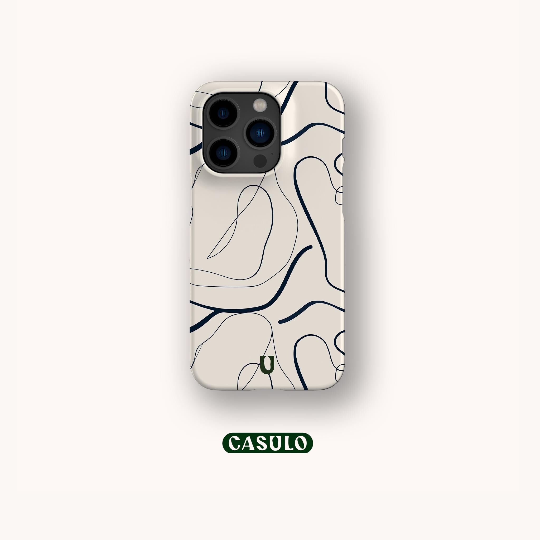 Custodia per telefono con motivo Line Art per iPhone 16 15 14 13 12 11 SE Pro Max Plus Mini Samsung Galaxy S25 Google Pixel 9 8 Pro XL