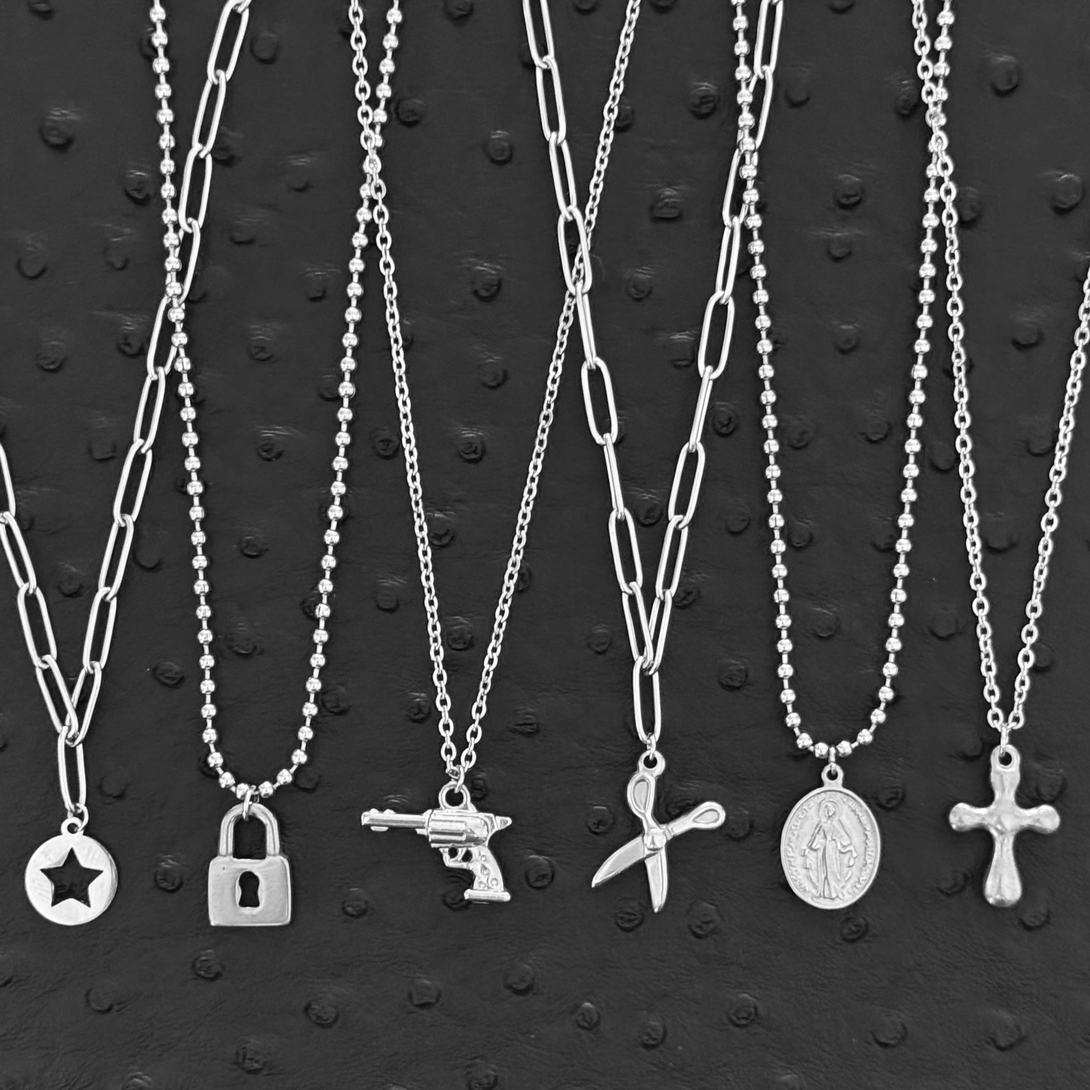 Collana con ciondolo in acciaio inossidabile per uomo, catena in argento da uomo, collana in argento impermeabile, collana con ciondolo anti-ossidazio