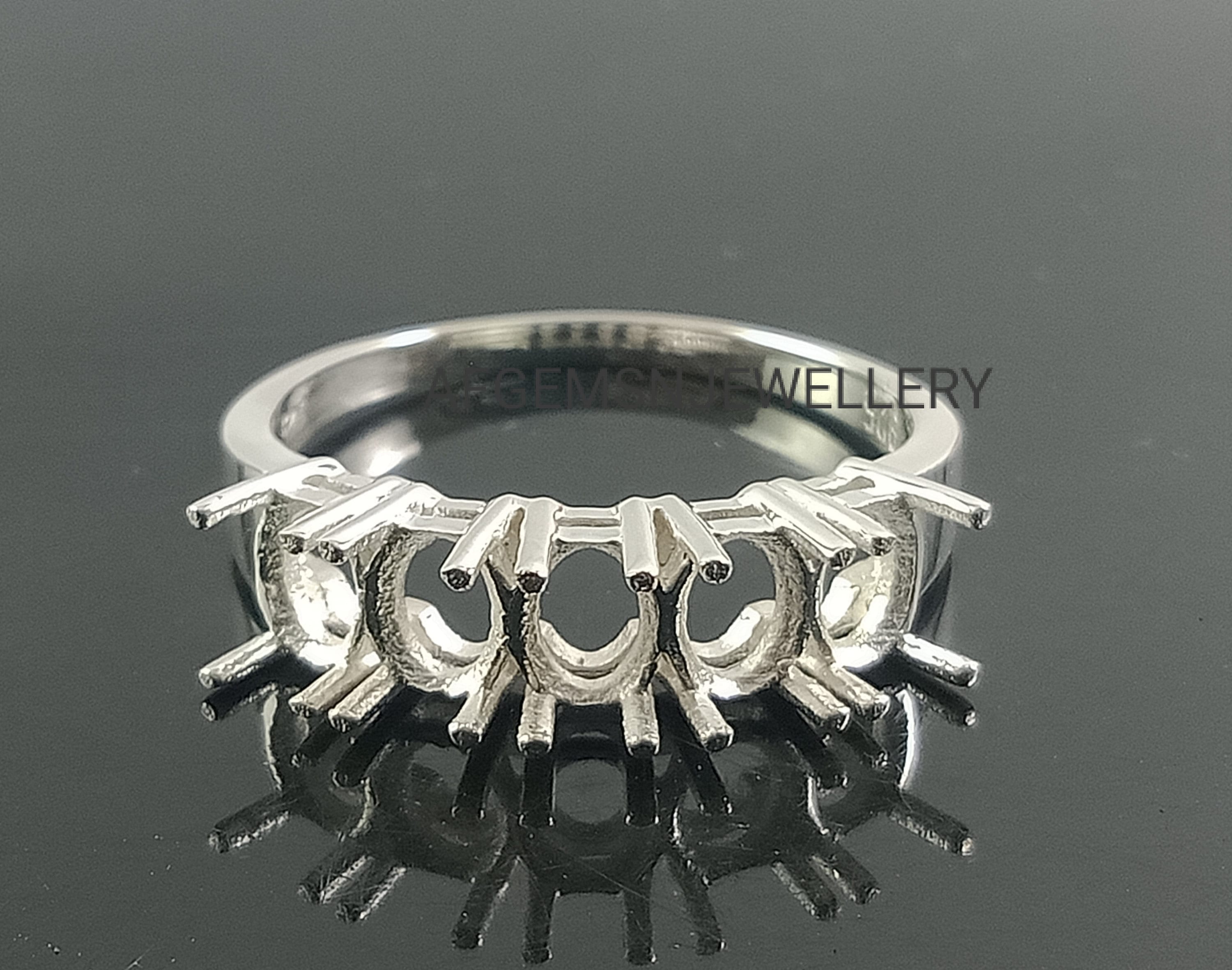 3X5MM Ovale Semi Mount Ring-Multi Mount Ring-Without Stone Ring-Engagement Ring-Unset Ring-925 Sterling Silver Ring-Prong Setting Ring