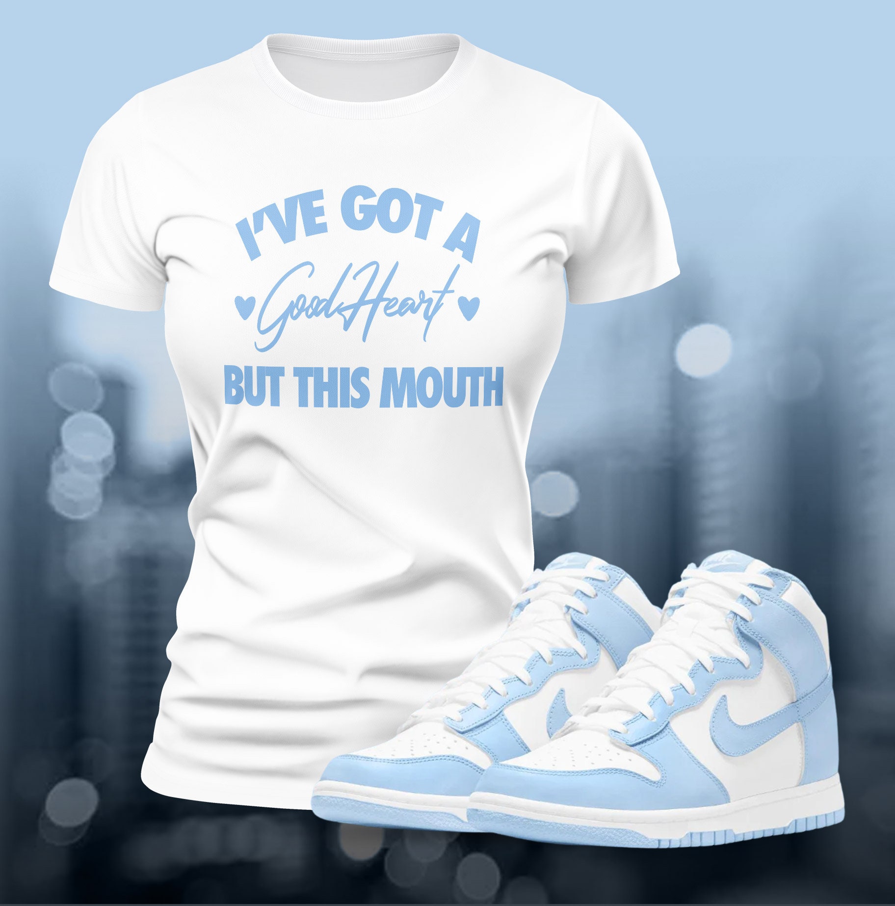 Dunks Blue UNC Sneaker Match Tee T-shirt abbinata a scarpe streetwear Match Retro OG Summer Unisex Jersey T-shirt a maniche corte