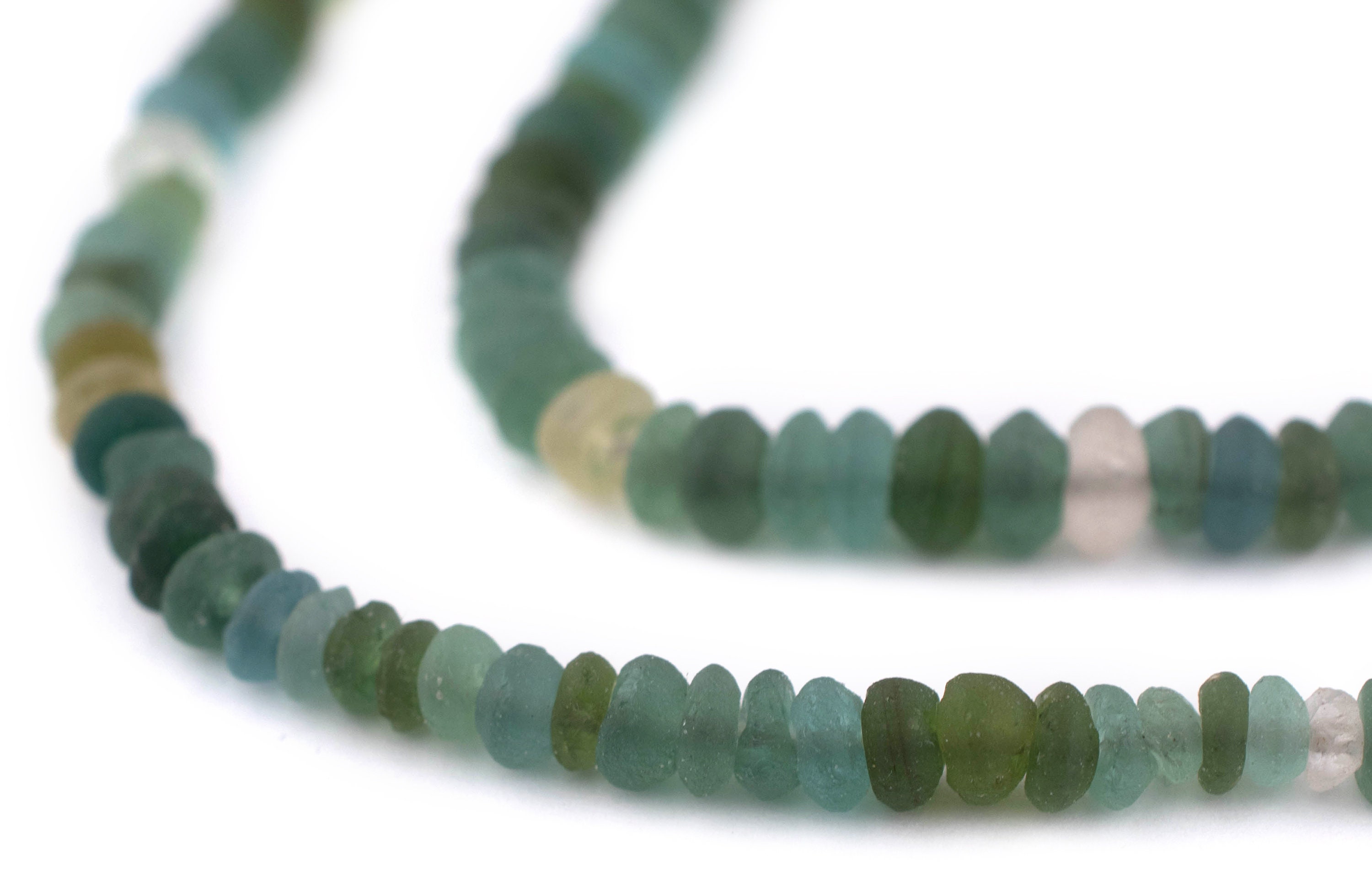 145 perline Heishi in vetro romano verde chiaro da 5 mm: perline in vetro romano, perline in vetro romano, perline in vetro Boho