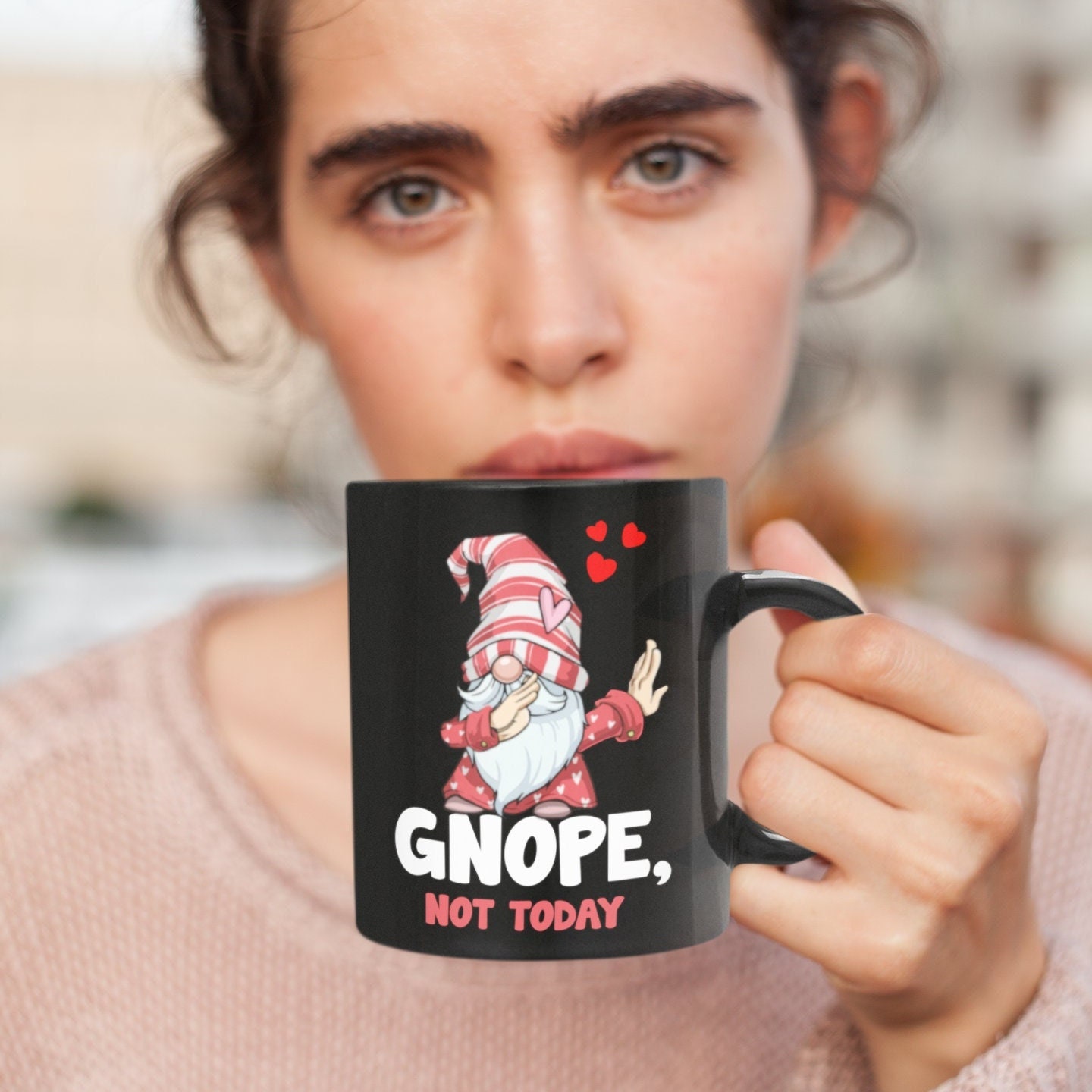 Tazza da caffè con gnomo, tazza con gnomo, tazza con gnomi Gnope Not Today, tazza con gnomo autunnale, decorazione con gnomo, tazza regalo di Natale,