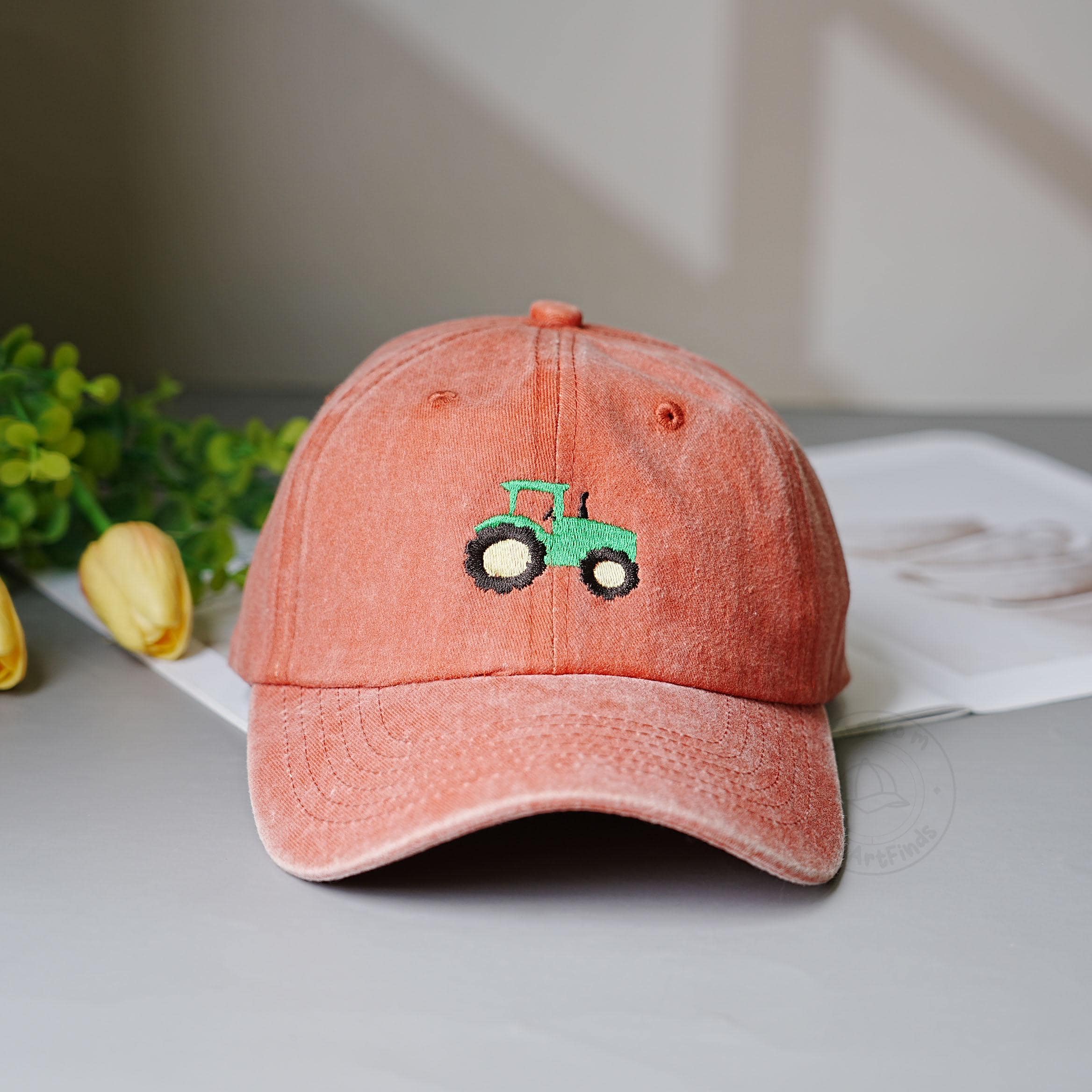 Cappellini da trattore ricamati creativi, cappellini da baseball personalizzati con tema trattore, cappellini da trattore agricolo ricamati, cappellin