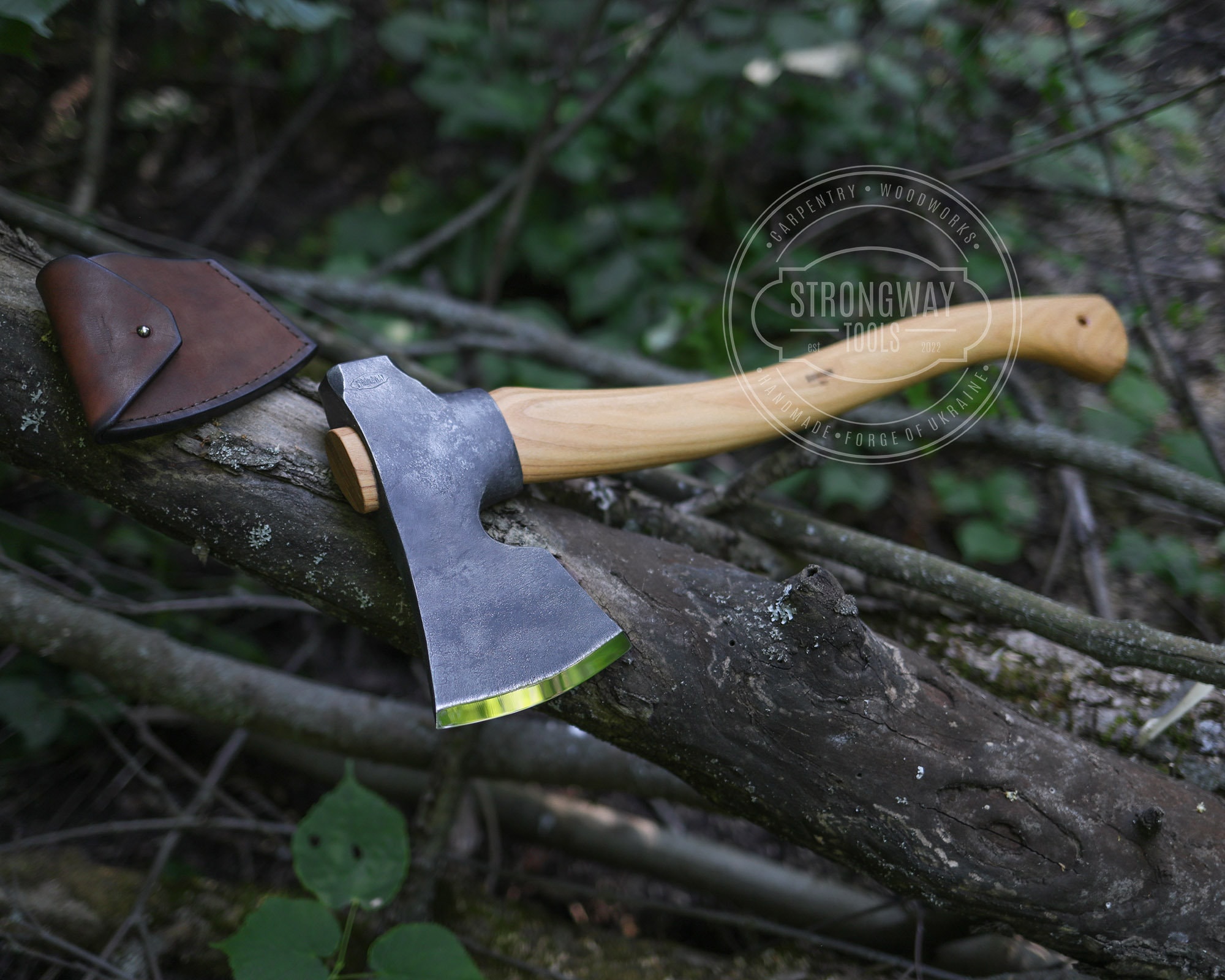 Ascia forgiata / Ascia da campeggio / Ascia forestale / Ascia da escursionismo / Forgiata a mano / Ascia in acciaio al carbonio 52100
