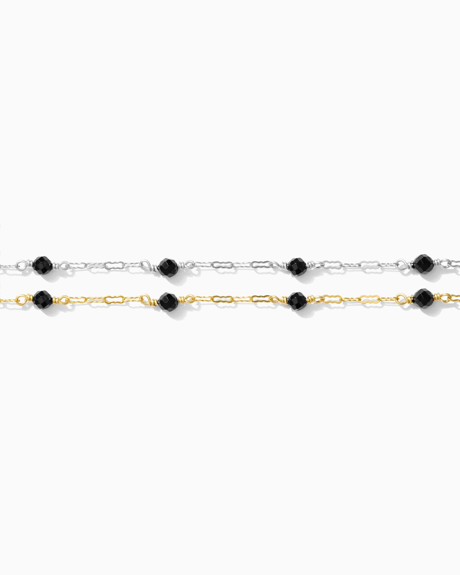 Catena a maglie larghe da 1,5 mm in vero onice nero con argento sterling 925 riempito d'oro, catena per gioielli permanente, catena all'ingrosso, G97,