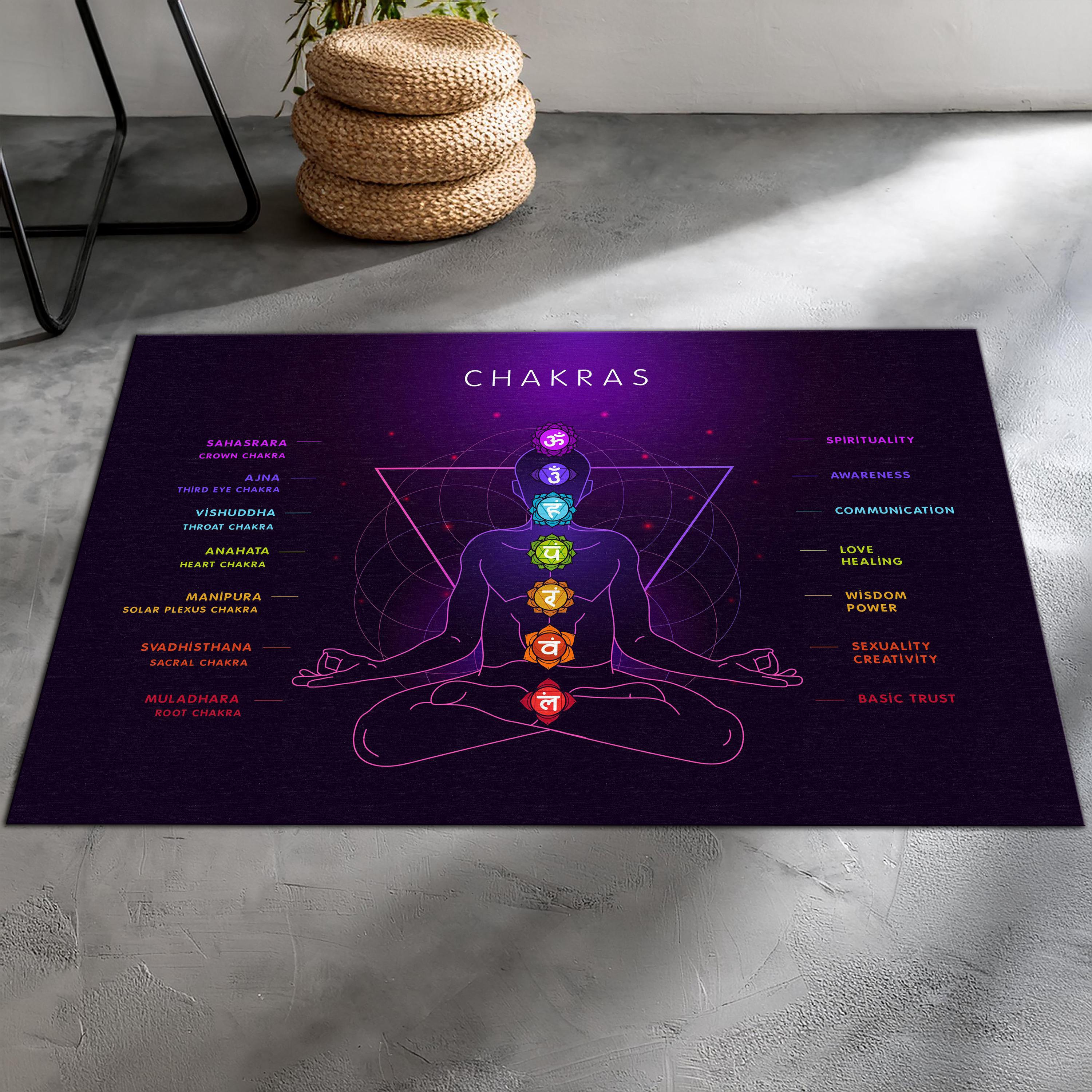 Tappeto dei 7 chakra, tappeto dei centri energetici, tappeto della meditazione, tappeto dello yoga, tappeto della salute,