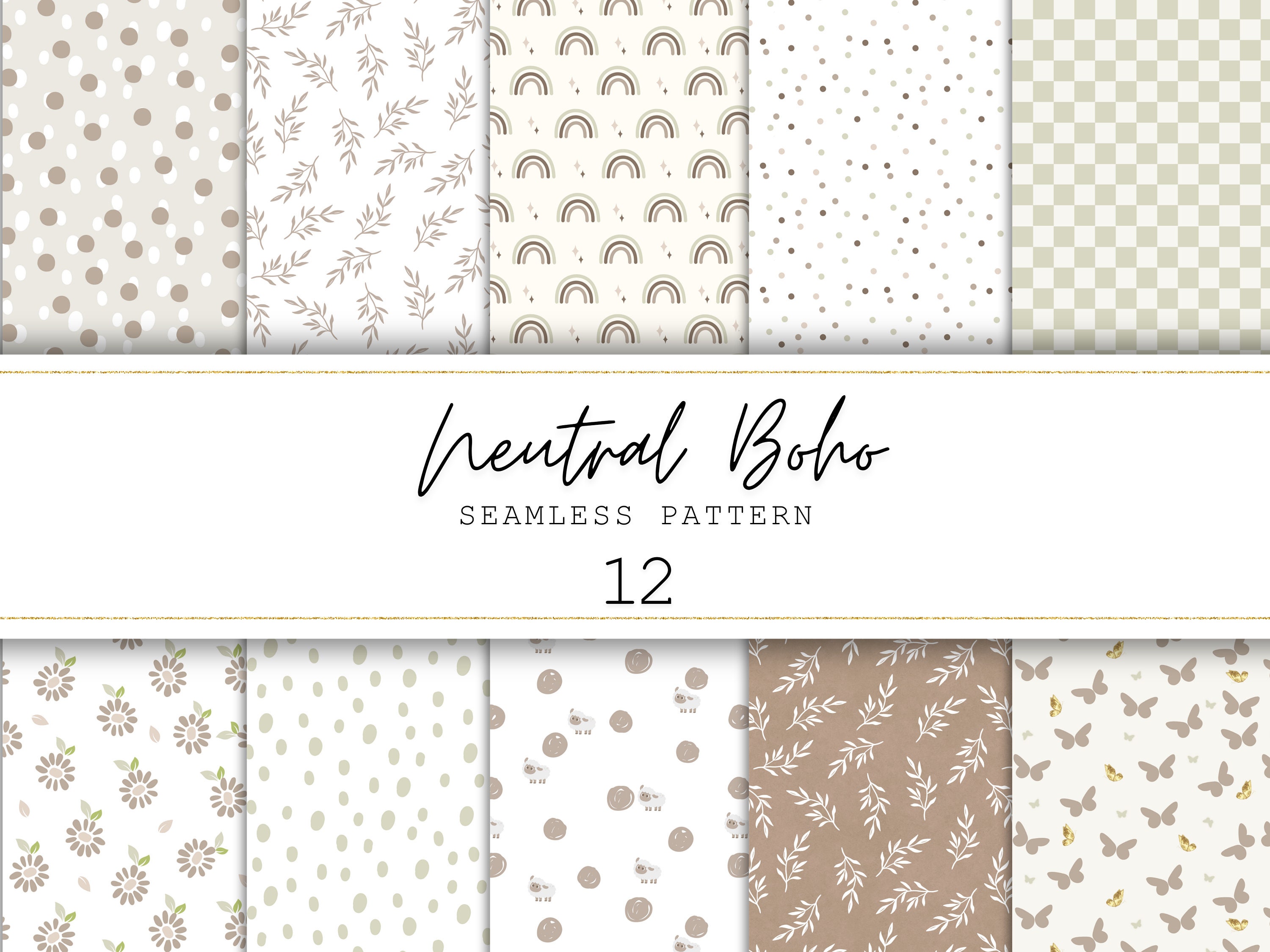 Carta digitale senza cuciture Boho Carta digitale Boho neutra Carta digitale senza cuciture Carta per diario spazzatura Sfondo Boho Stampe con motivi