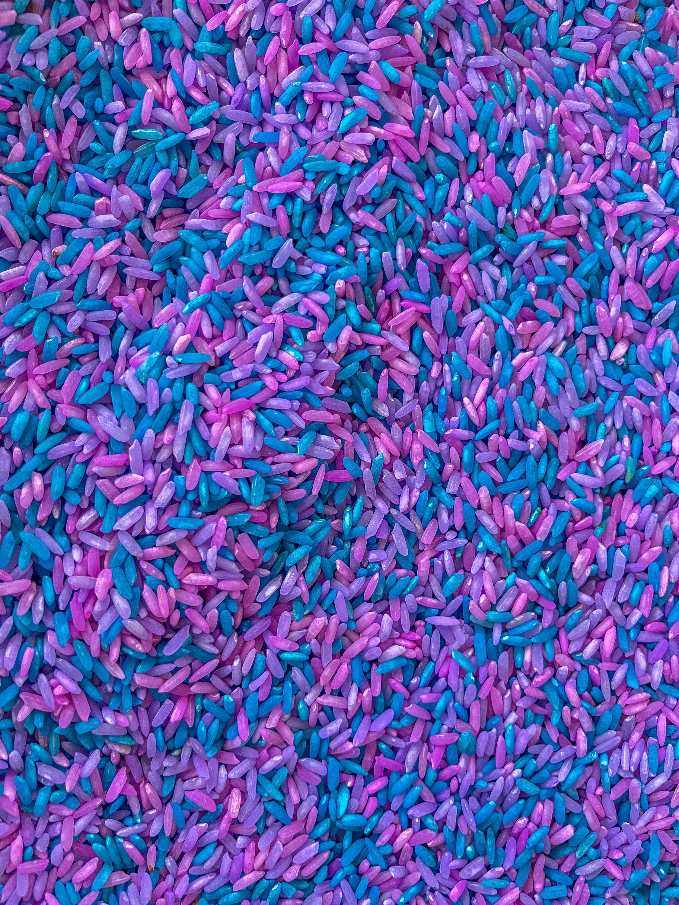 Unicorno n. 2 Mix - Riso sensoriale misto, riempitivo per contenitori sensoriali, riso colorato, gioco sensoriale, riempitivo per contenitori sensoria