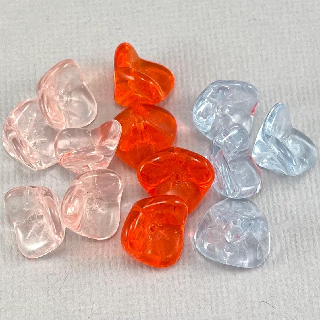 Perline a forma di campana in vetro ceco color lilla pallido, arancione o rosa, fiore a 3 petali, trasparente, hemerocallis - 10 o 20 pezzi - 12 mm x