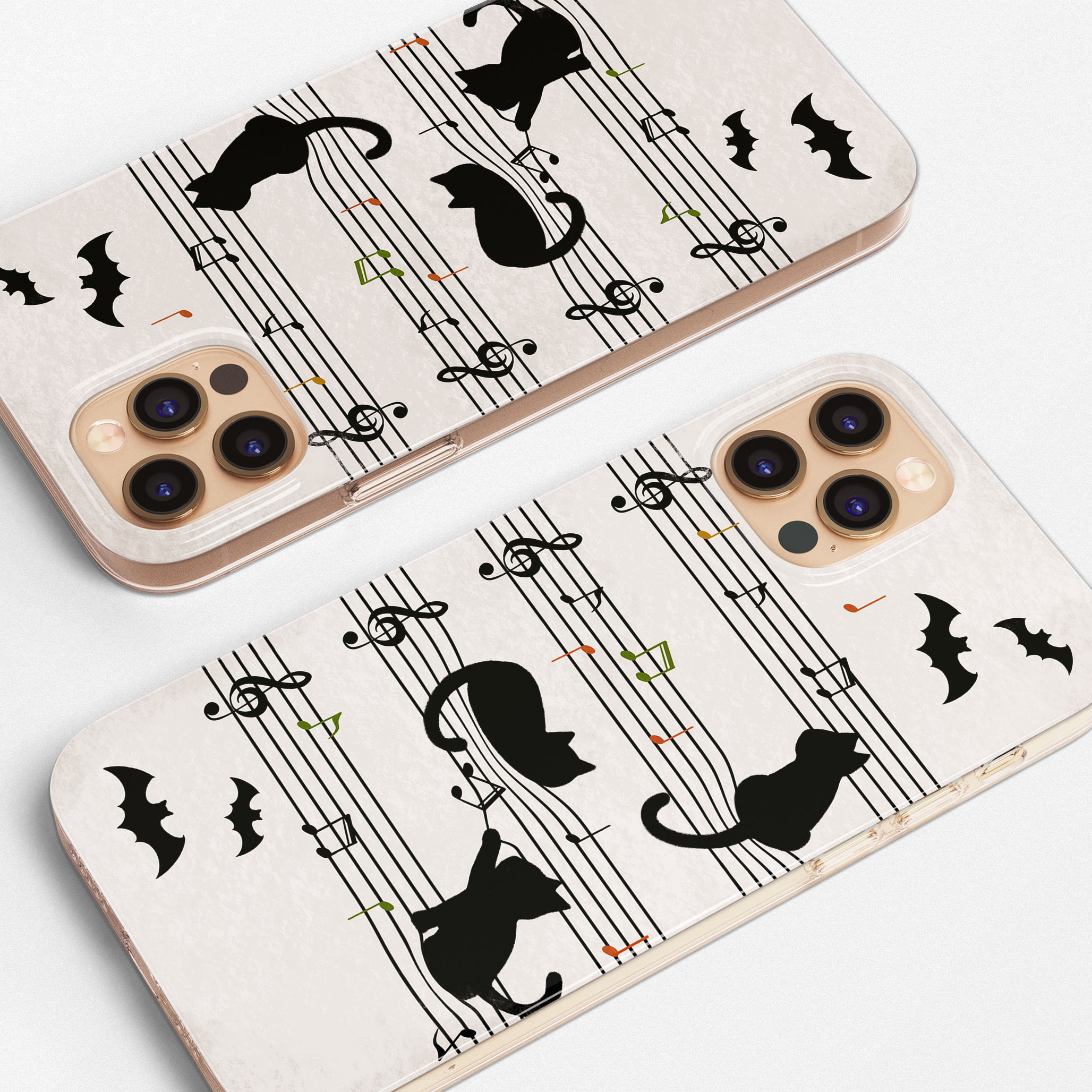 Custodia per telefono con motivo pipistrello e gatti neri, adatta per Samsung S26 Ultra S25 FE S24 S23 S22 A57 A56 A55 A54 A53 A52 A37 A26 A17 A16