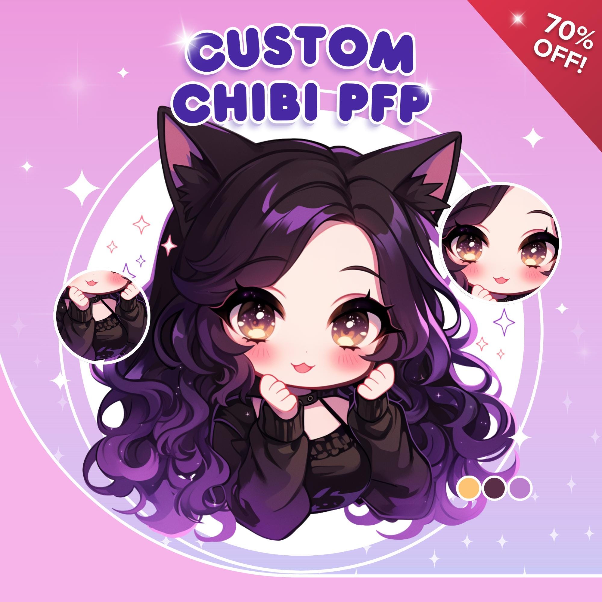 Immagine del profilo Chibi personalizzata / Ritratto Chibi, Icona Twitch Chibi, Regali Kawaii, Commissione Pfp, Commissione Chibi, Pfp Chibi, Icona pr