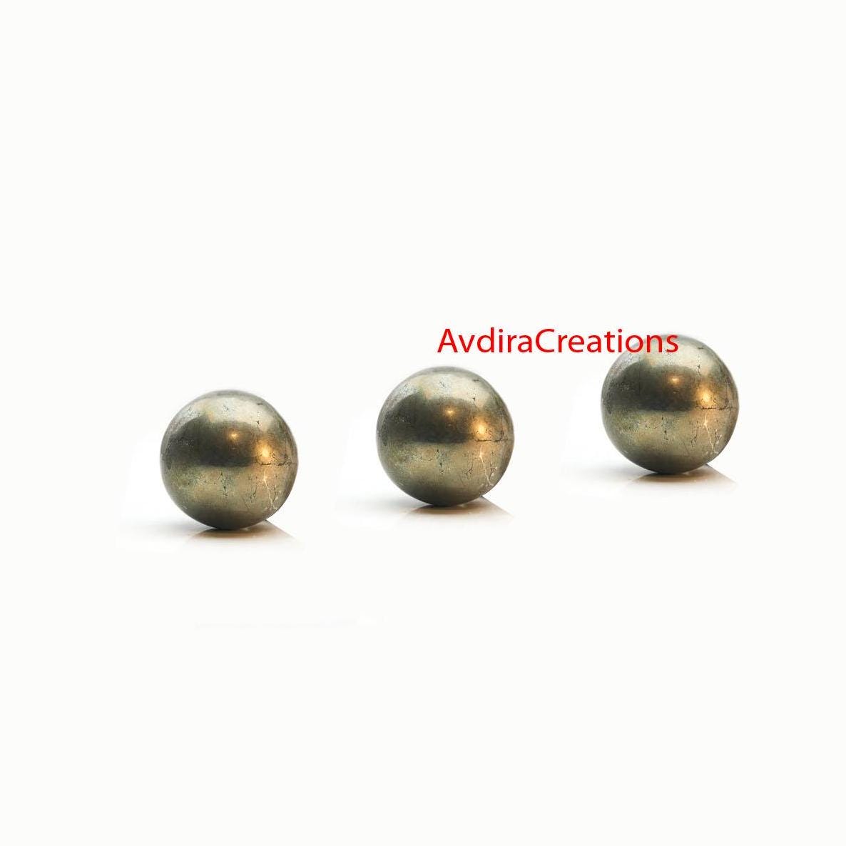 Sfere lisce di pirite dorata AAA, dimensioni da 4 x 4 mm a 14 x 14 mm, sfere rotonde di pirite naturale, cabochon calibrato, pietre preziose sfuse, cr