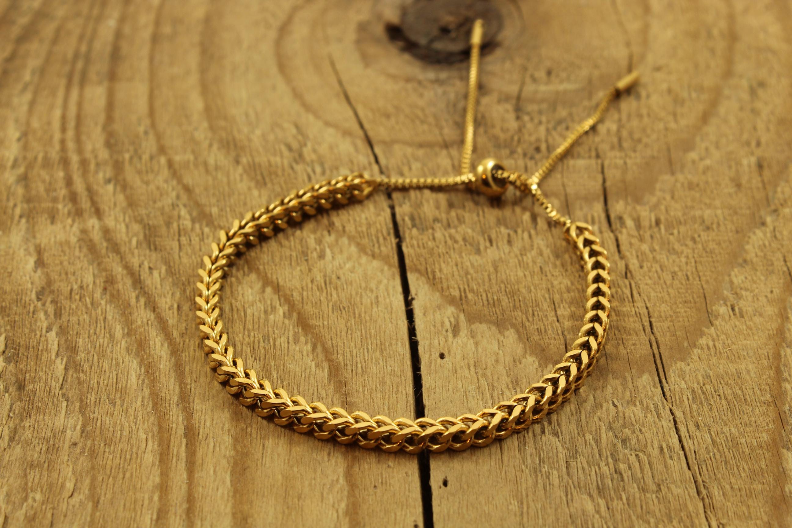 Bracciale a catena a coda di volpe in oro, bracciale in acciaio inossidabile, bracciale a catena in oro, bracciale in oro, bracciale fantasia, catena