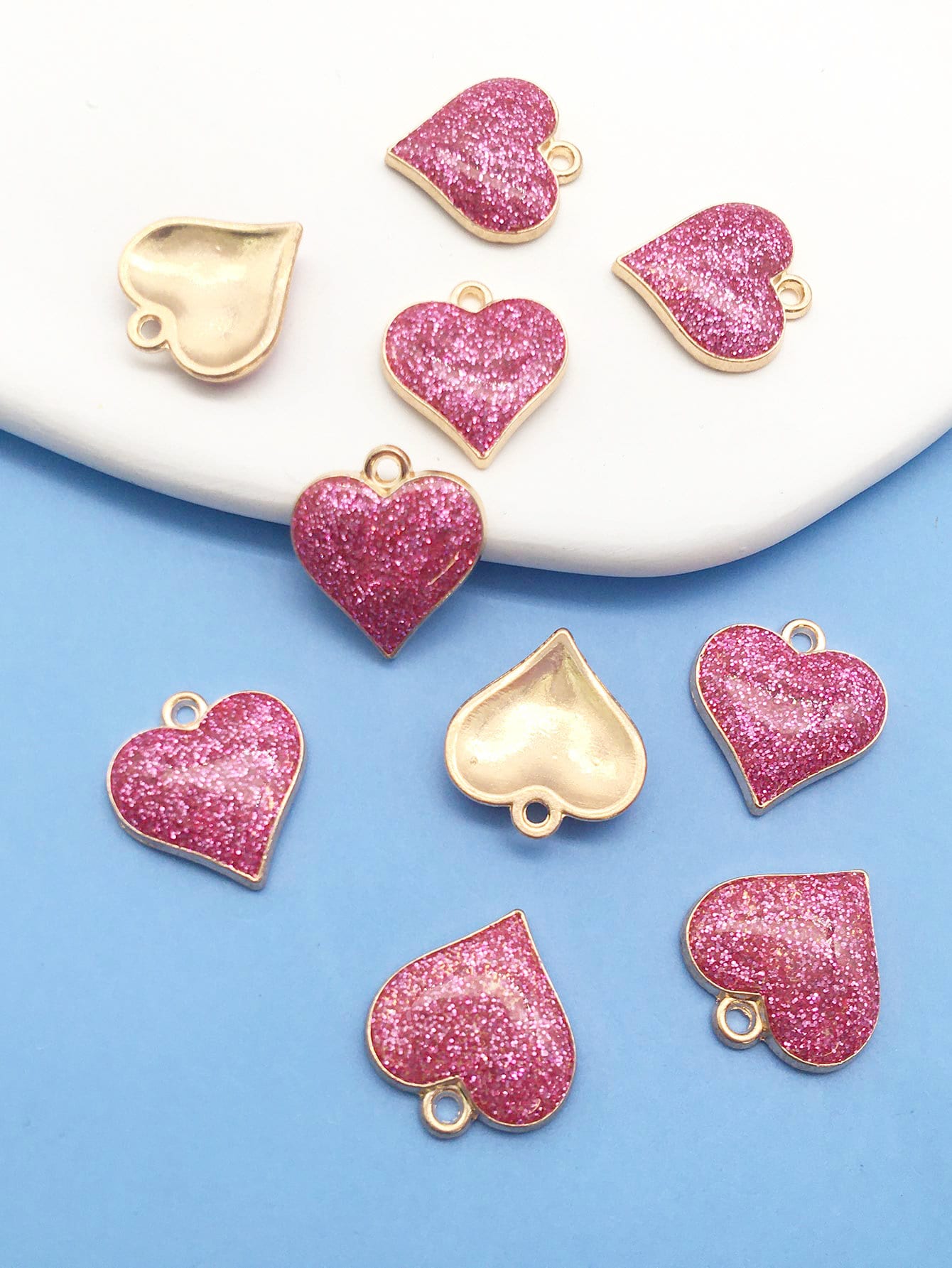 5/10/15pcs placcato oro smalto mini cuore fascino, ciondolo cuore smalto, piccoli ciondoli cuore, fascino cuore oro, ciondoli amore, risultati placcat