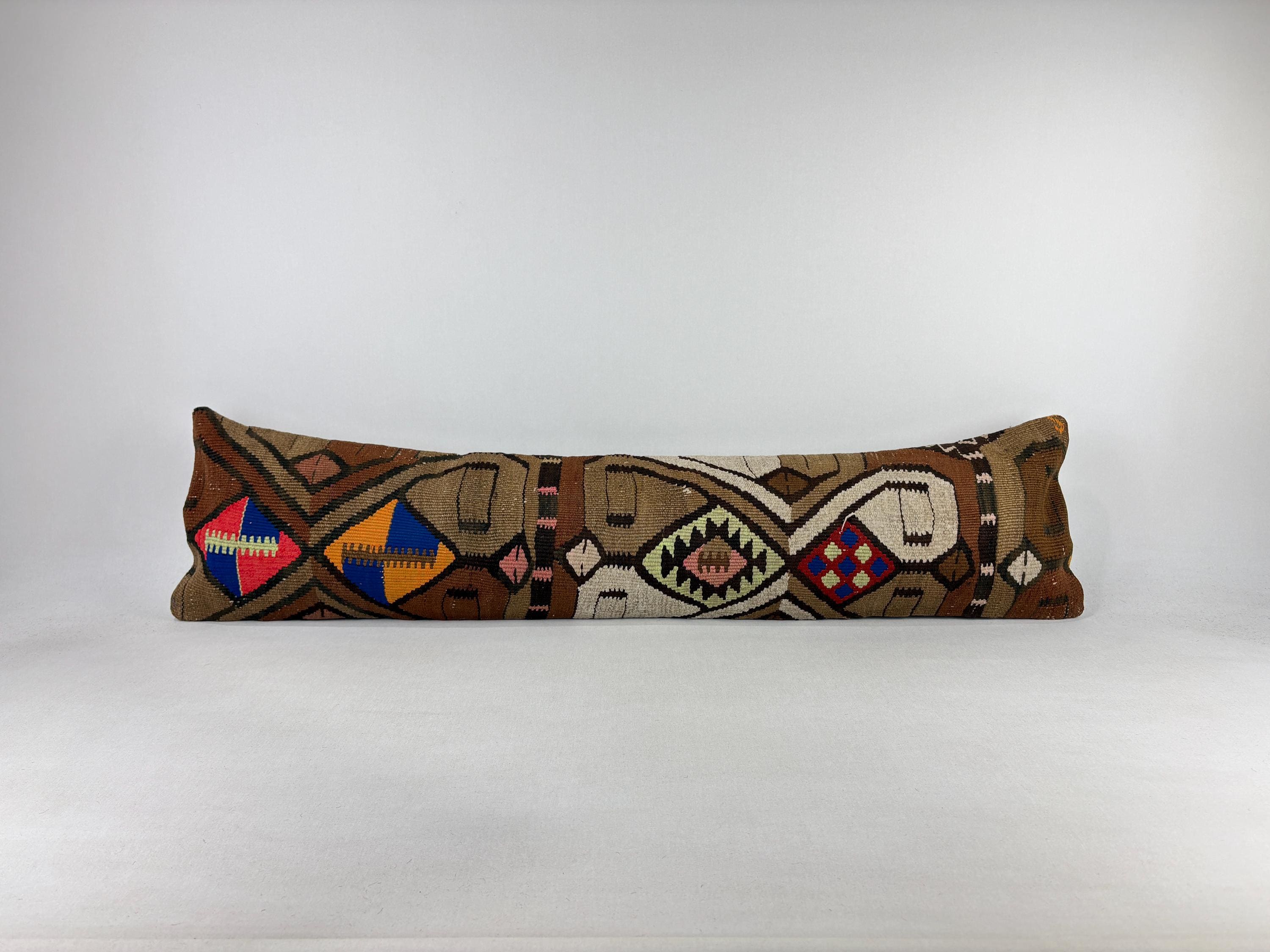 Cuscino lombare lungo 12x48, cuscino marocchino, cuscino kilim, cuscino vintage, cuscino boho, cuscino boho, cuscino ricamo, federa per cuscino boho