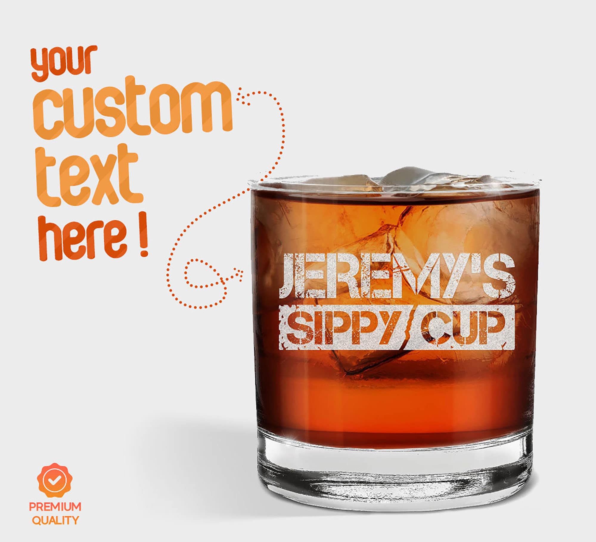 Bicchiere da whisky con cannuccia personalizzato e inciso. Regalo per la festa del papà. Bicchiere da whisky inciso, bicchiere da whisky personalizzat