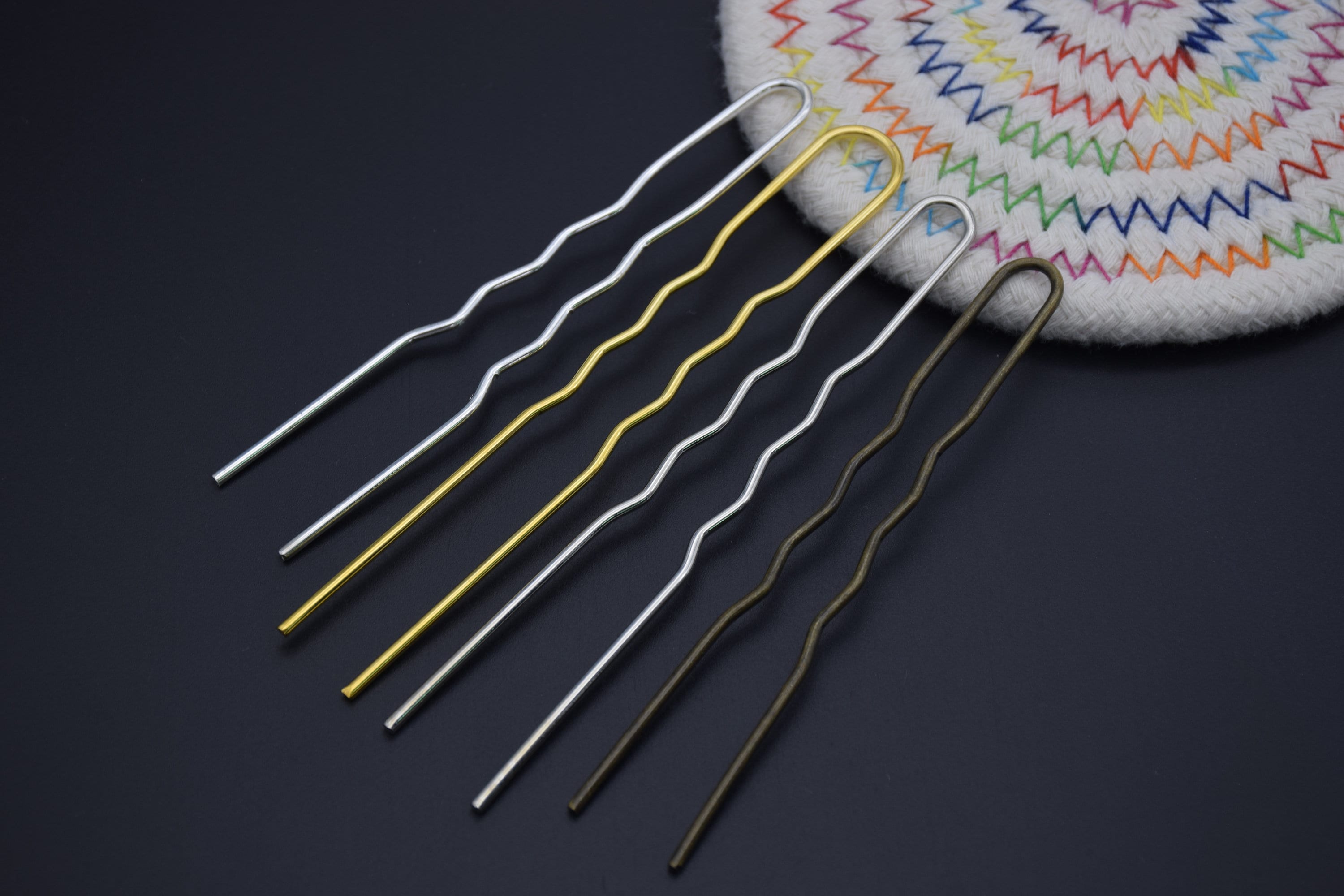 10 forcine per capelli in metallo, forcina per capelli a forma di U, forchetta per capelli, porta chignon, forcina per capelli francese, fermaglio per